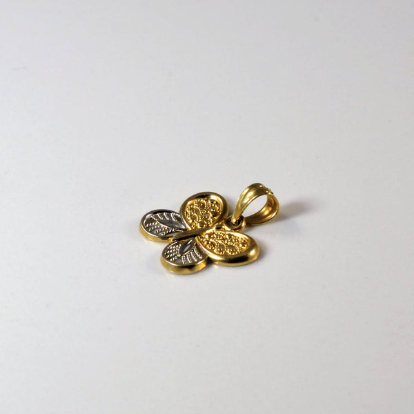 Two Tone Filigree Butterfly Pendant |