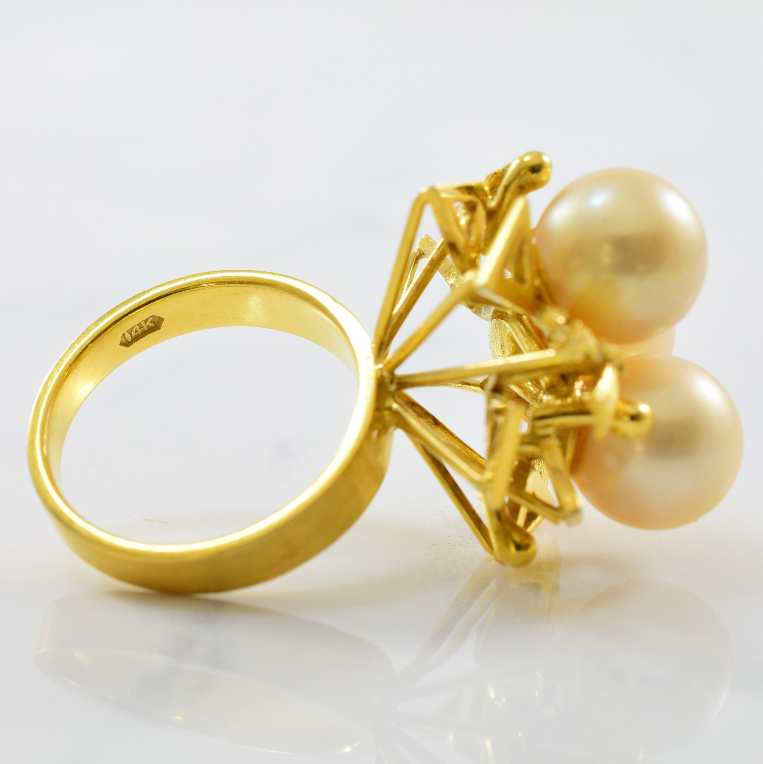 Geometric Pearl Ring | 16.00ctw | SZ 6 |