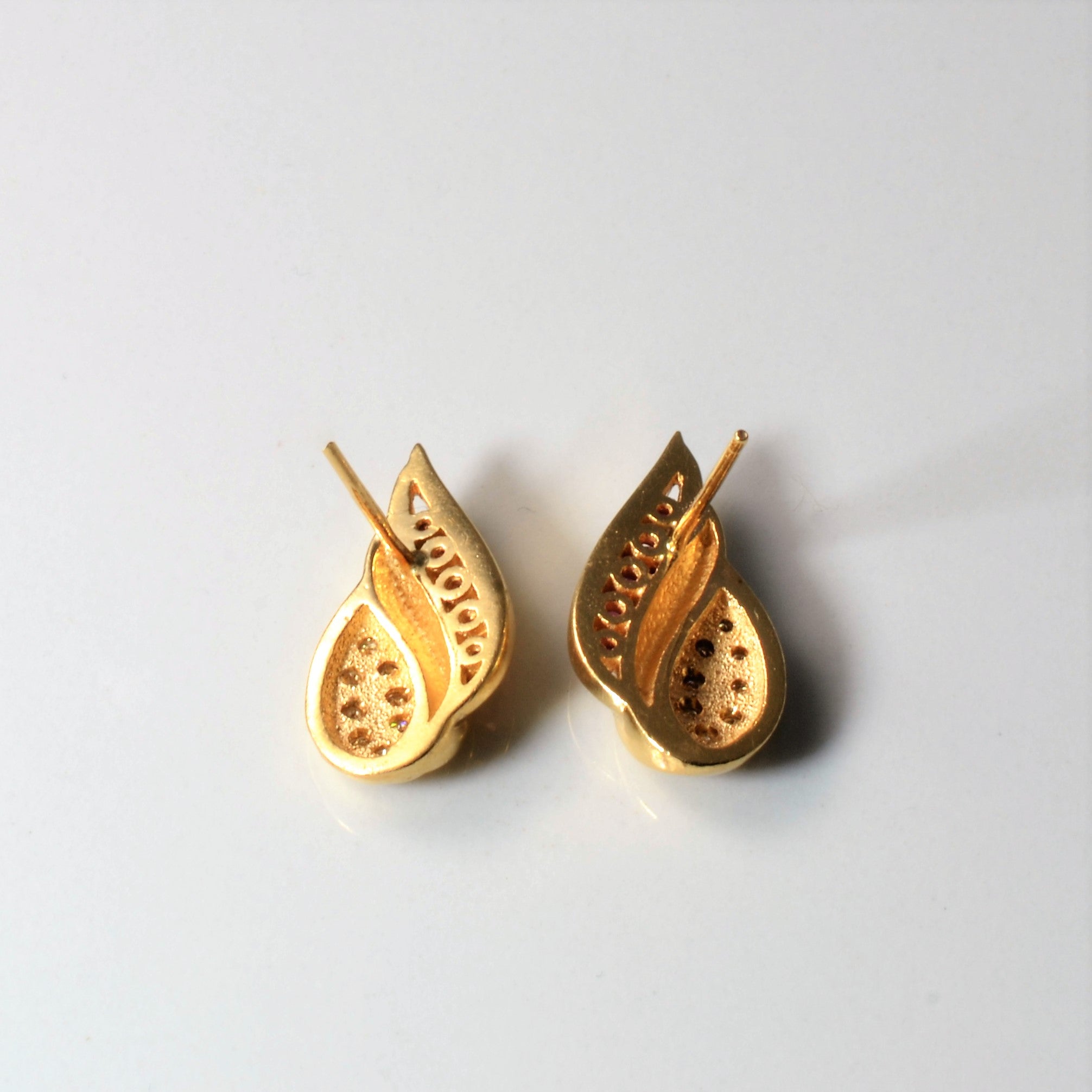 Tear Drop Ruby & Diamond Stud Earrings | 0.12ctw, 0.20ctw |