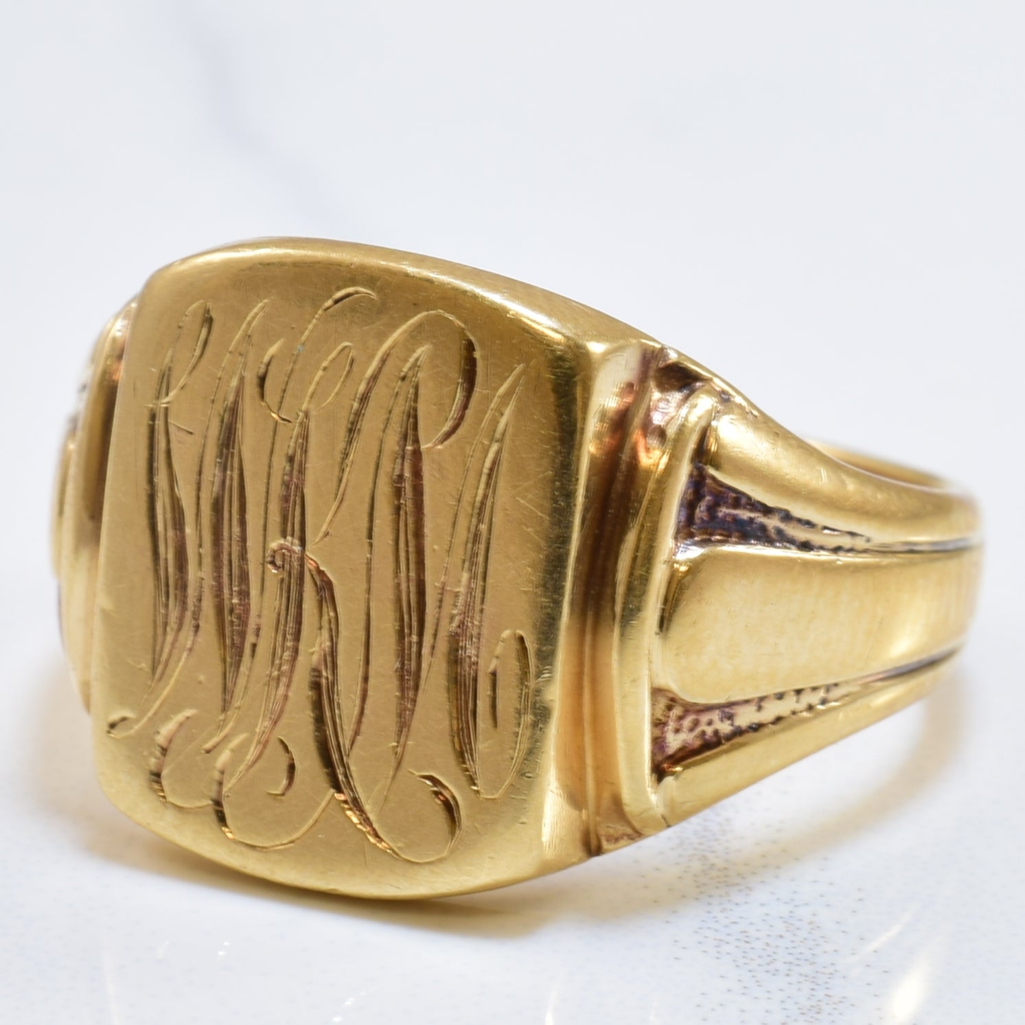 Engraved Initial 'WKM' Signet Ring | SZ 8.25 |