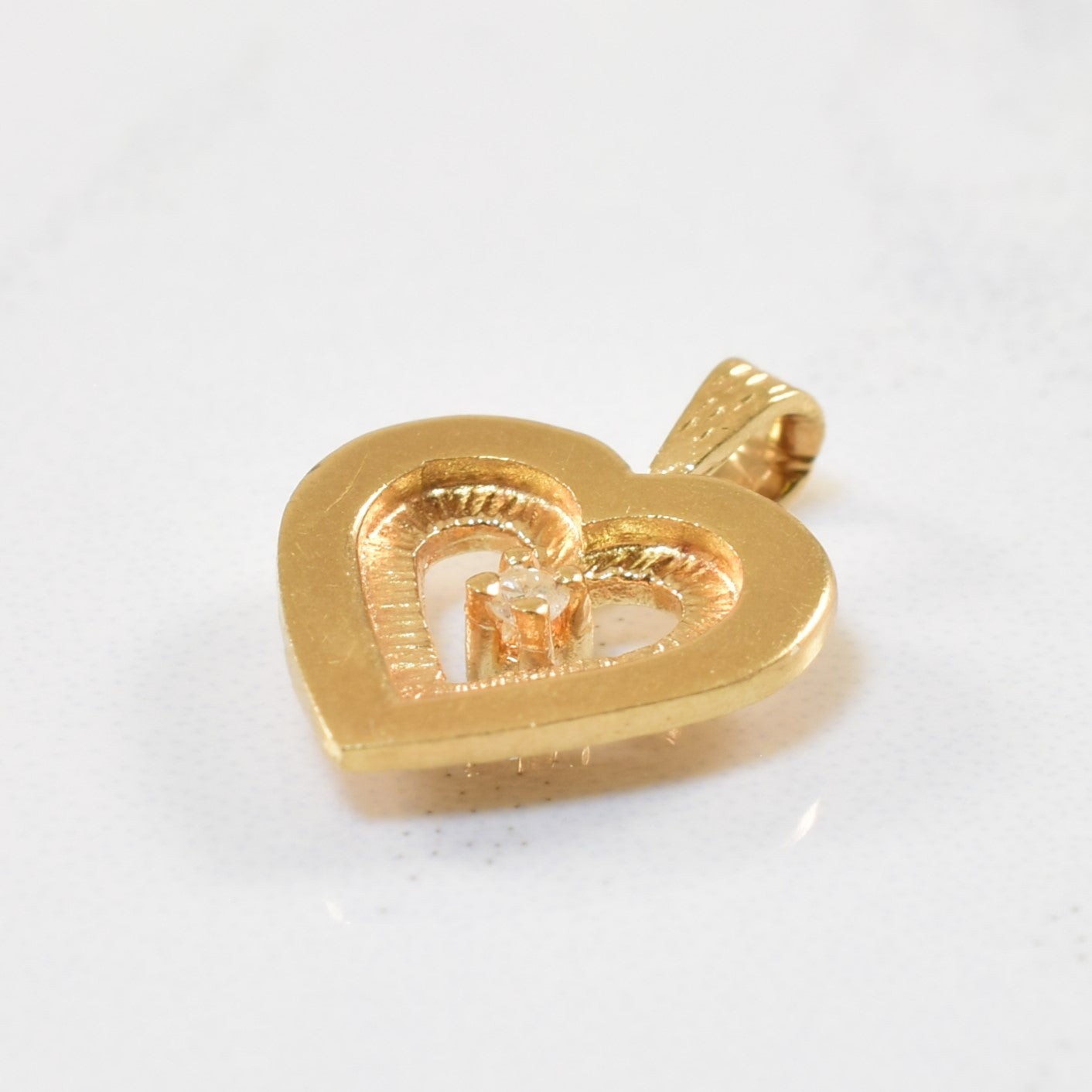 Solitaire Diamond Heart Shaped Pendant | 0.01ct |