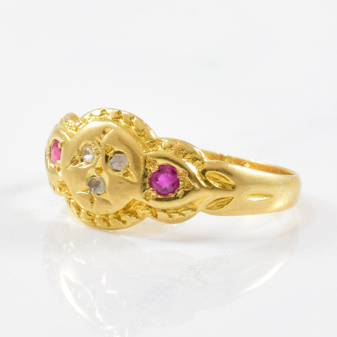 1904 Chester Ruby & Diamond Ring | 0.07ctw | SZ 5.25 |