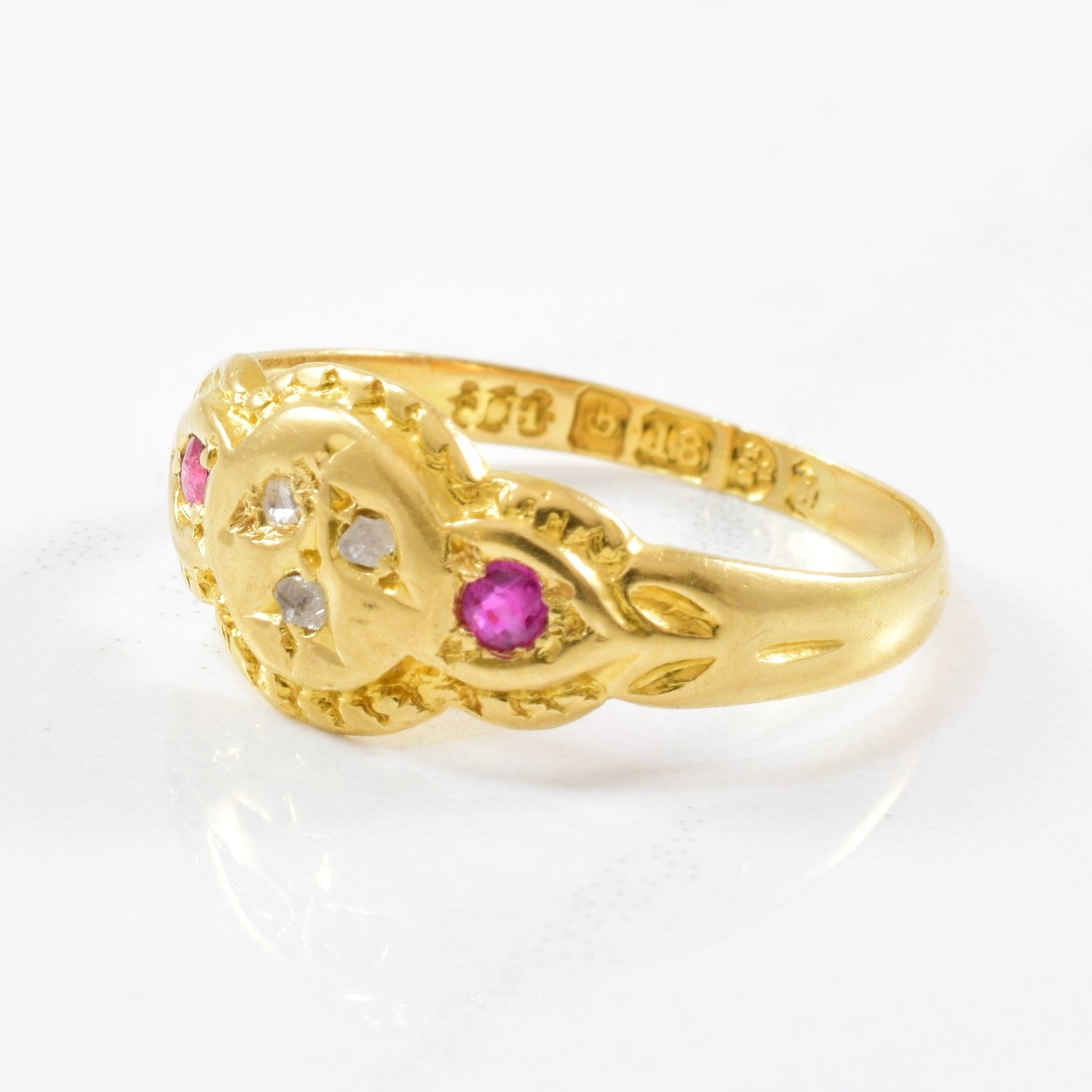 1904 Chester Ruby & Diamond Ring | 0.07ctw | SZ 5.25 |