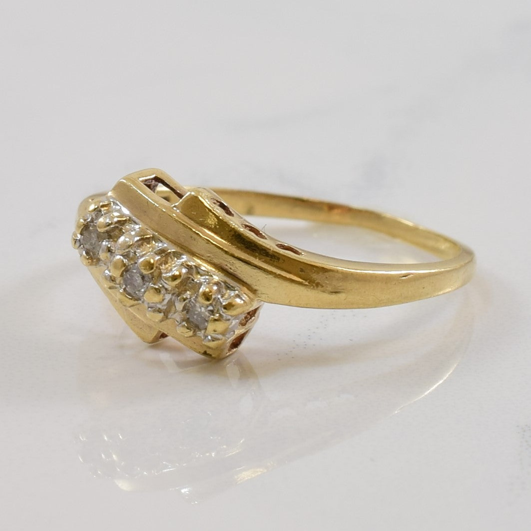 Bypass Three Stone Diamond Ring | 0.04ctw | SZ 6.5 |