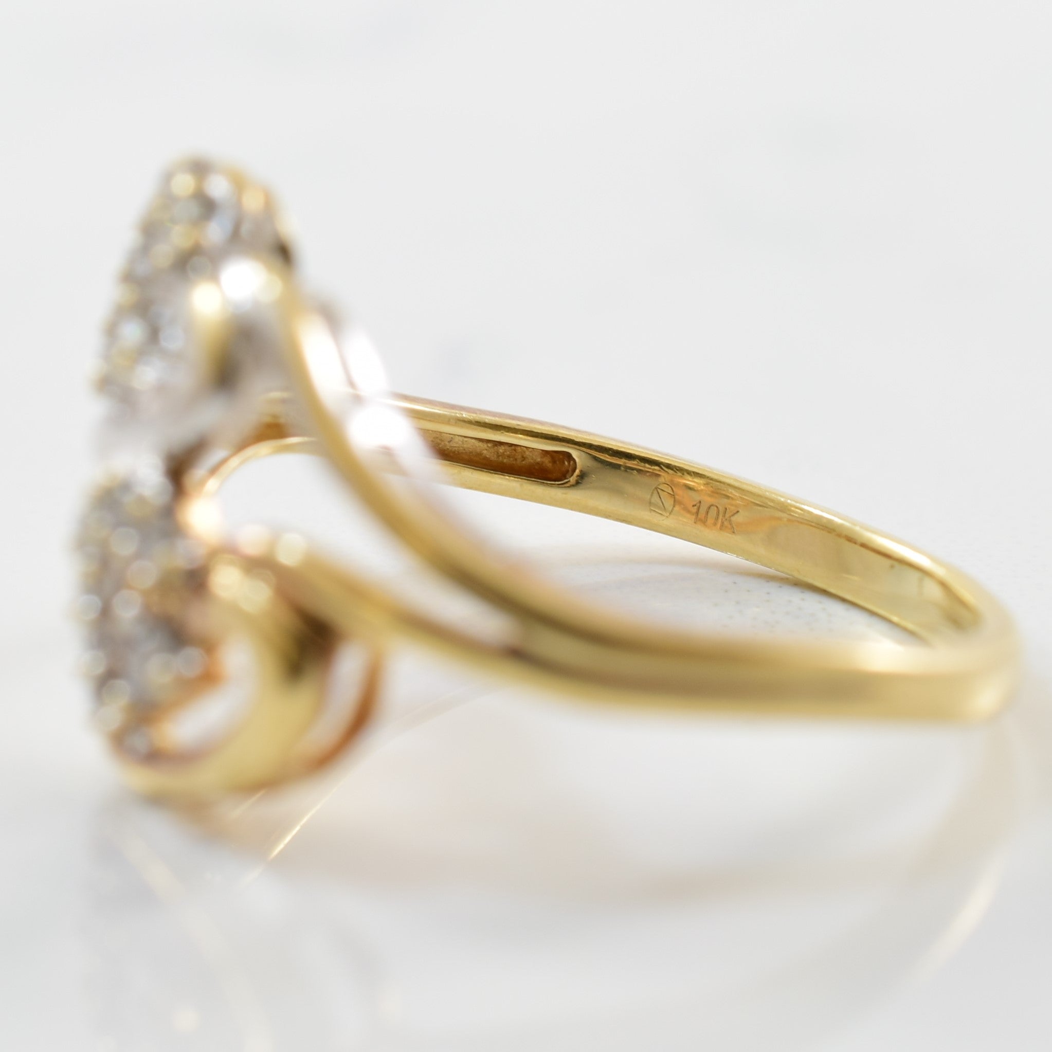 Diamond Accented Dual Heart Ring | 0.15ctw | SZ 7.25 |