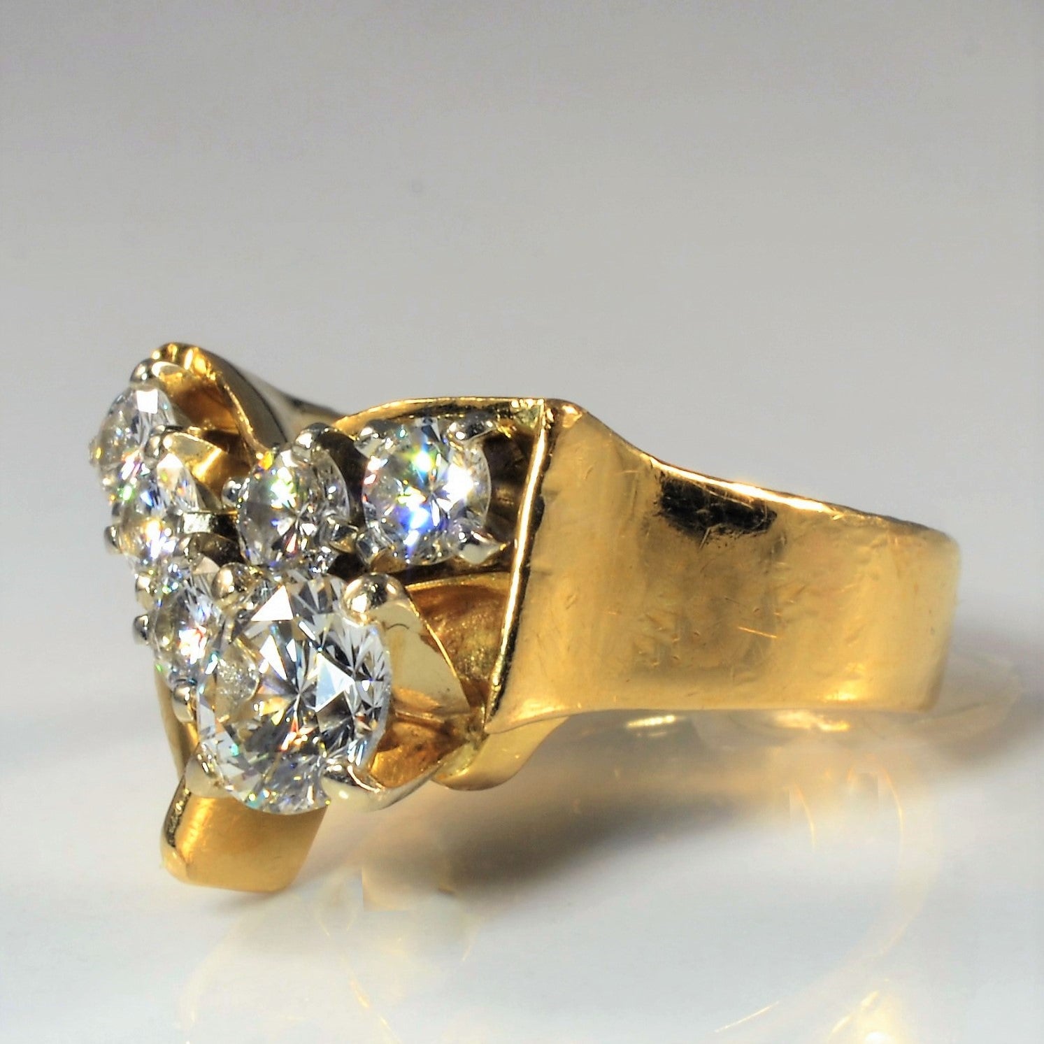 Diamond Heavy Abstract Chevron Ring | 1.73ctw | SZ 7.25 |