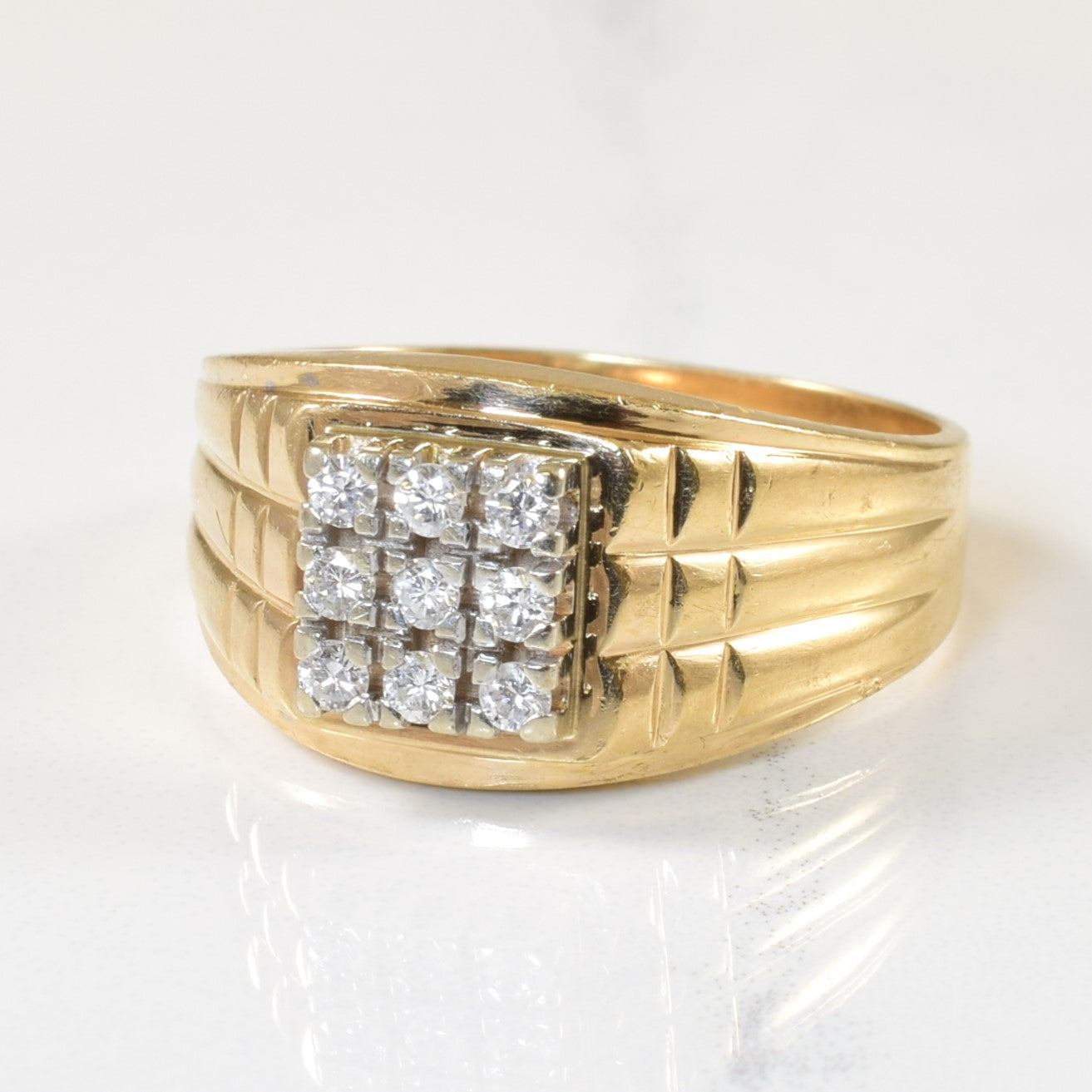Cluster Set Diamond Grid Ring | 0.25ctw | SZ 9.25 |