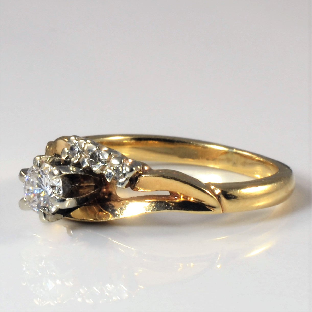 Diamond Accented Bypass Engagement Ring | 0.27ctw | SZ 4 |
