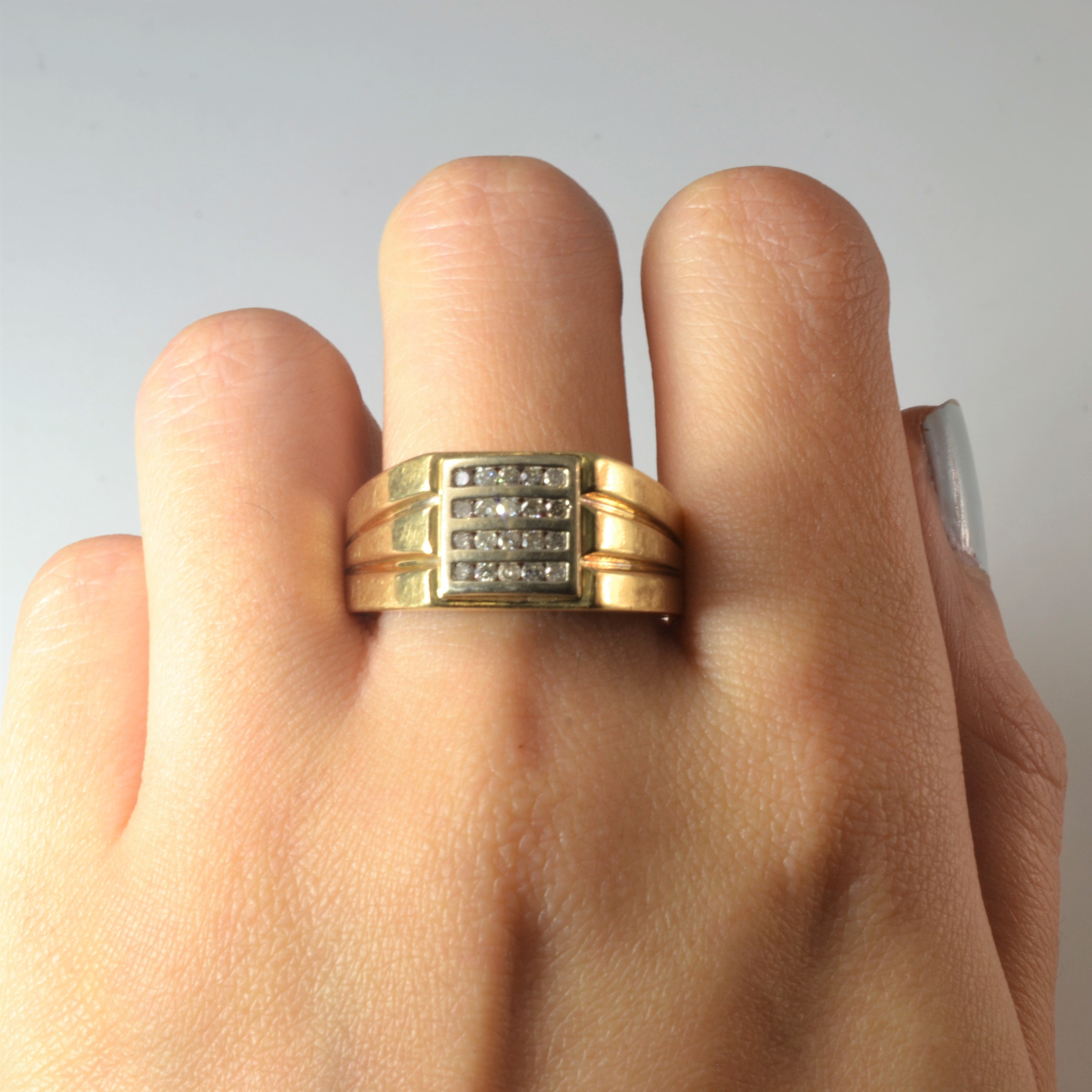 Channel Set Diamond Grid Ring | 0.25ctw | SZ 11.75 |