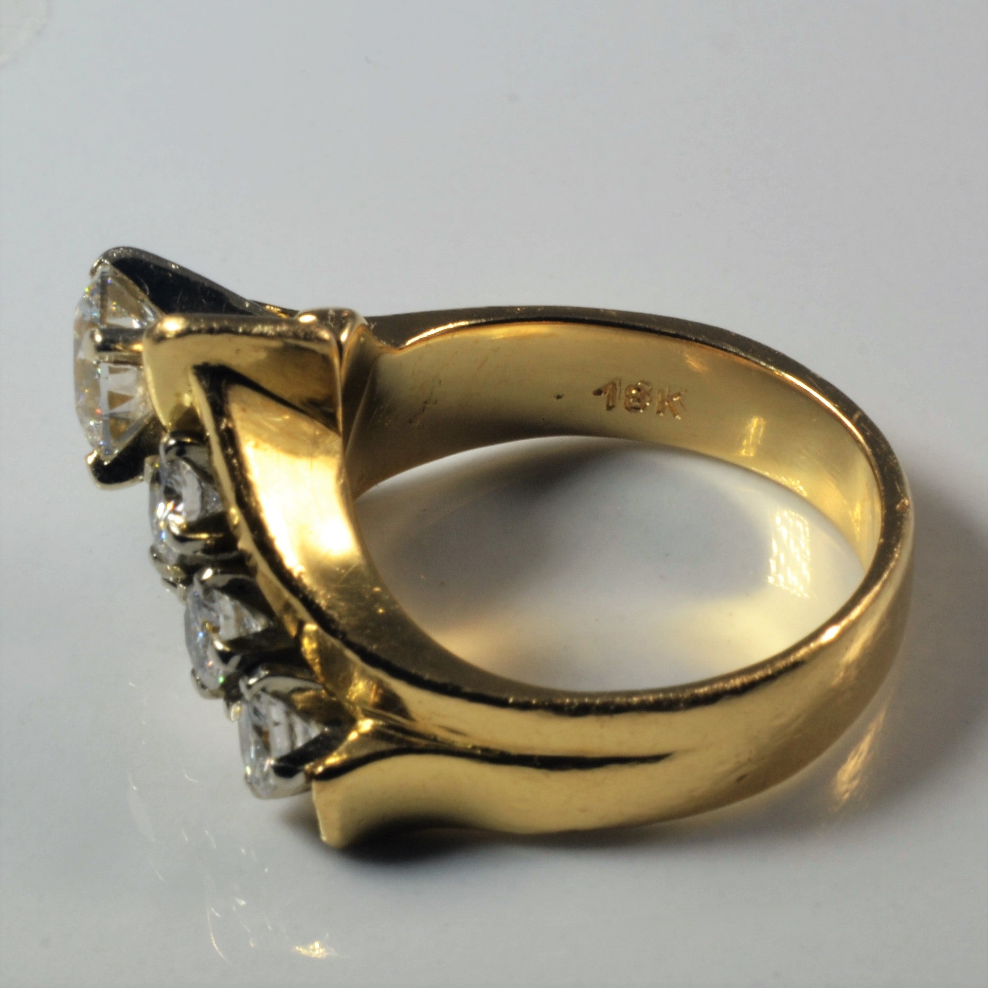 Diamond Heavy Abstract Chevron Ring | 1.73ctw | SZ 7.25 |