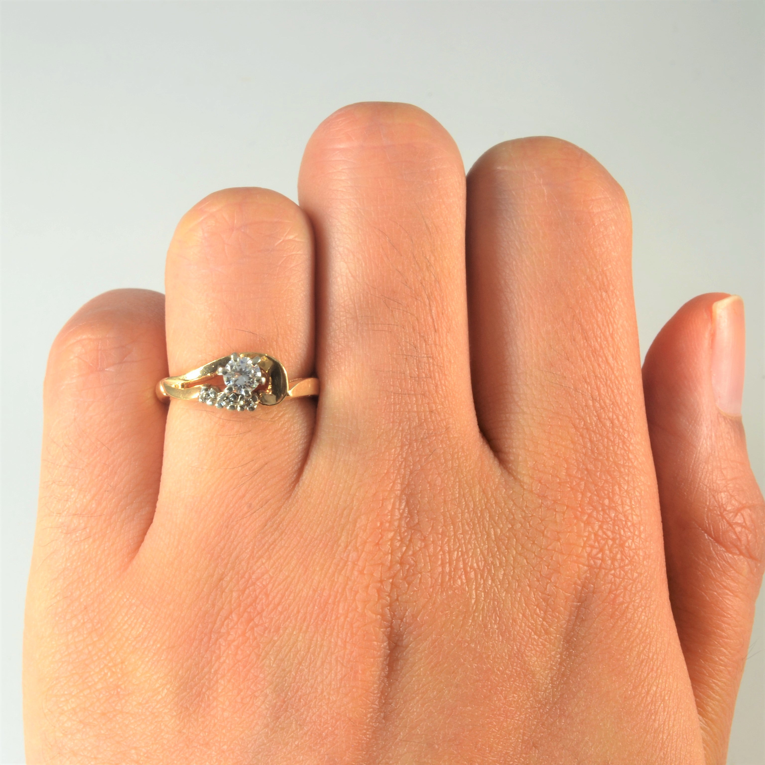 Diamond Accented Bypass Engagement Ring | 0.27ctw | SZ 4 |