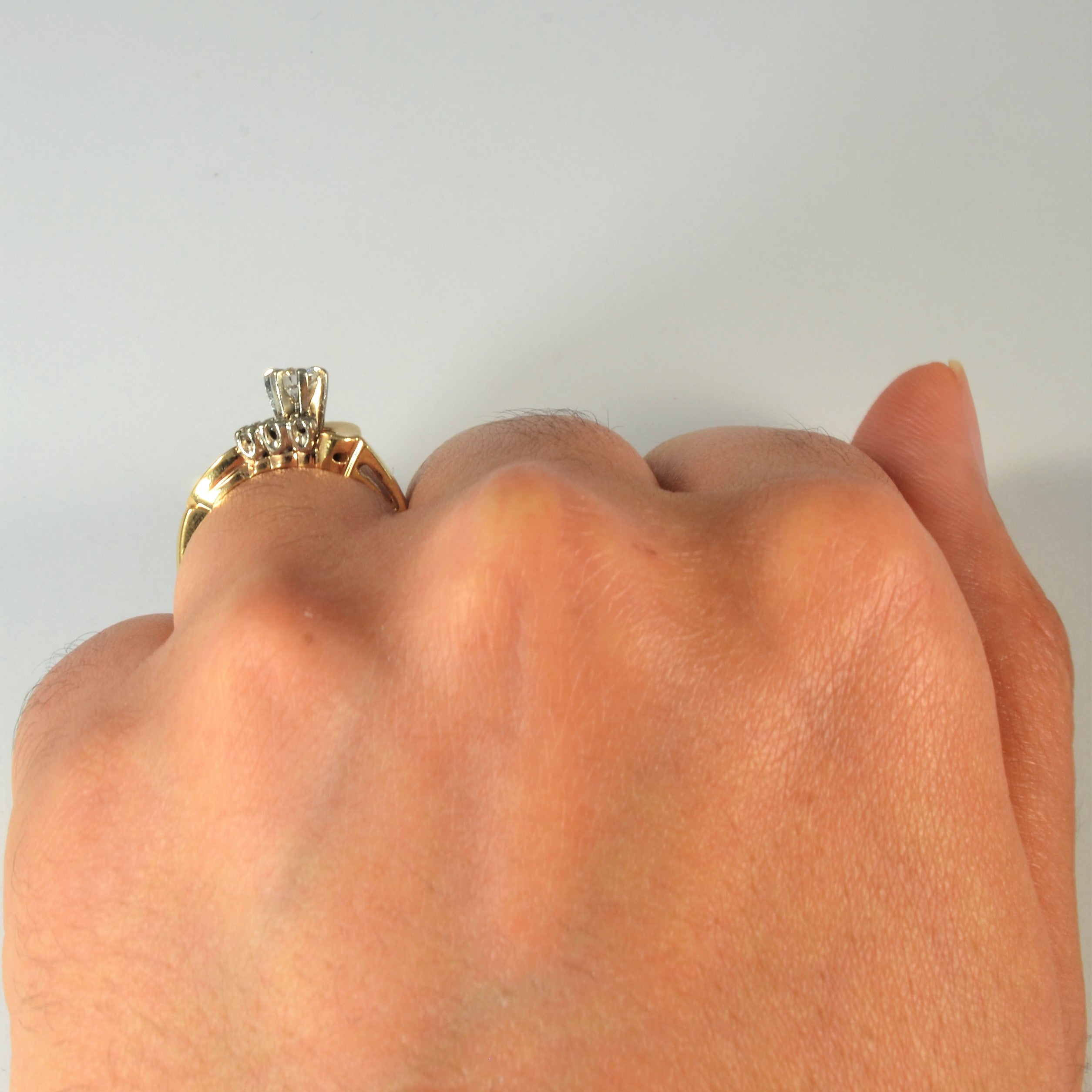 Diamond Accented Bypass Engagement Ring | 0.27ctw | SZ 4 |