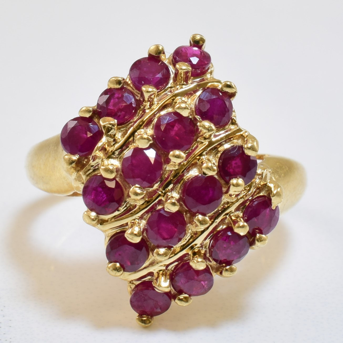 Ruby Bypass Cocktail Ring | 1.20ctw | SZ 4.75 |