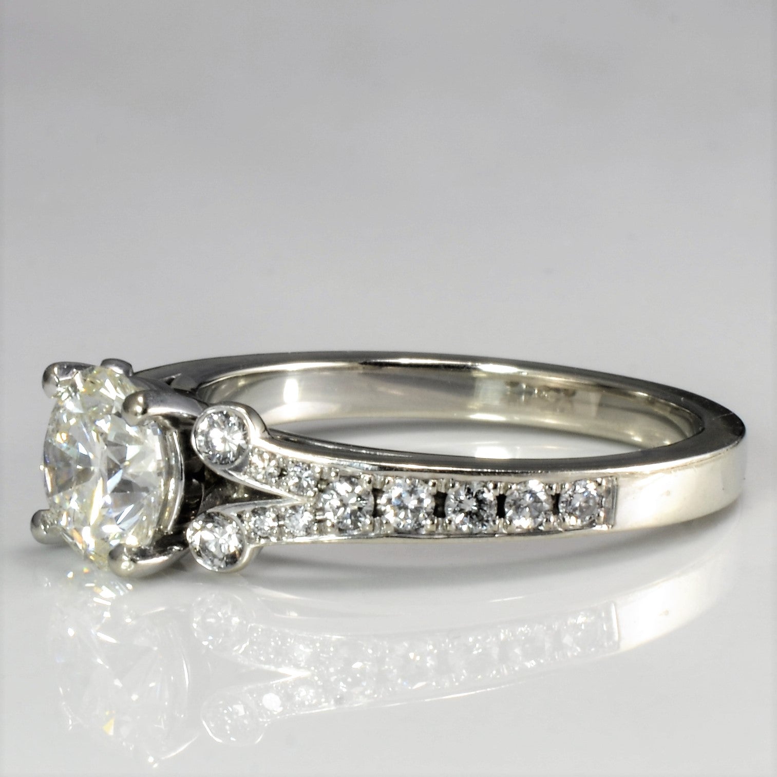 Split Shank Diamond Detailed Engagement Ring | 1.36 ctw | SI2, H | SZ 6 |