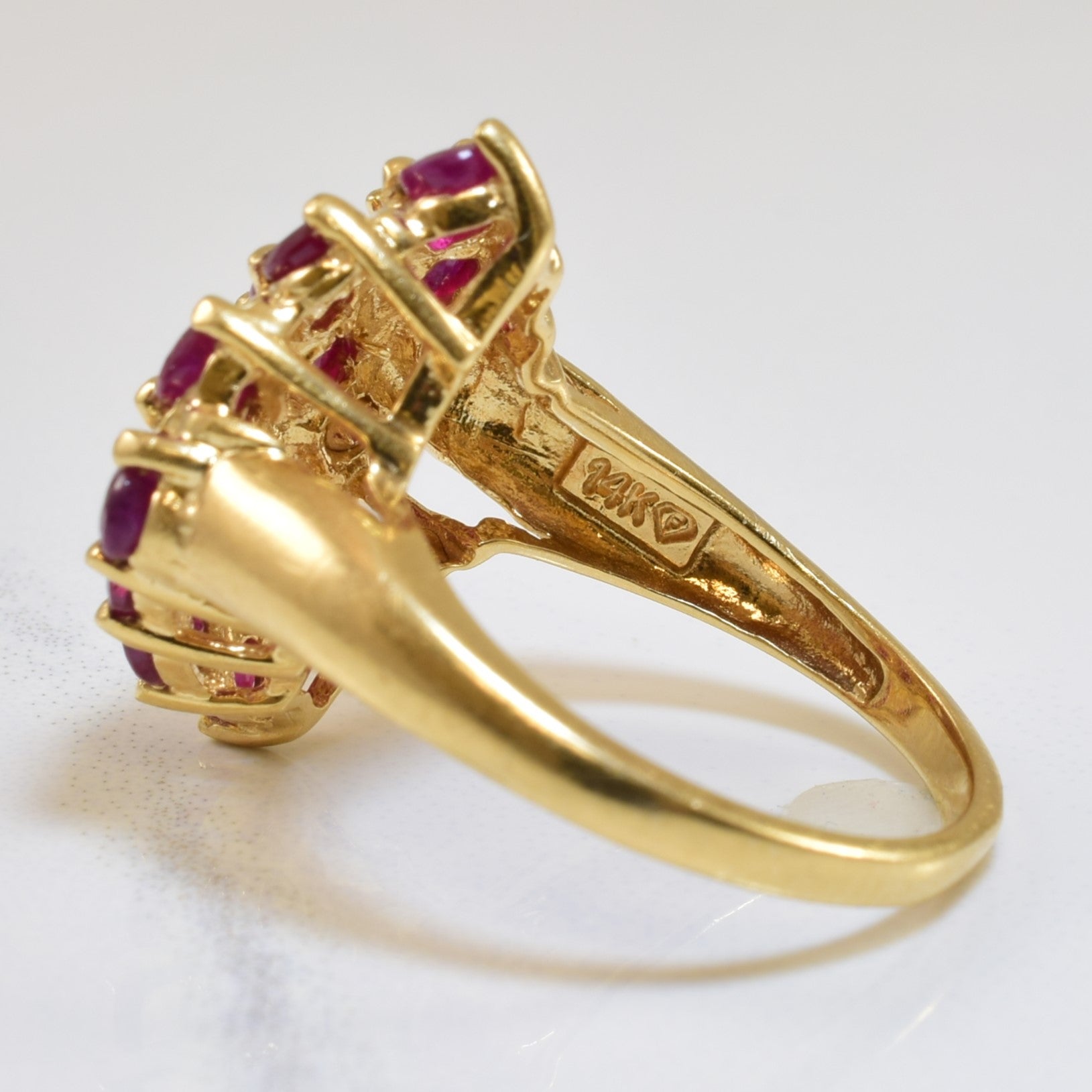 Ruby Bypass Cocktail Ring | 1.20ctw | SZ 4.75 |