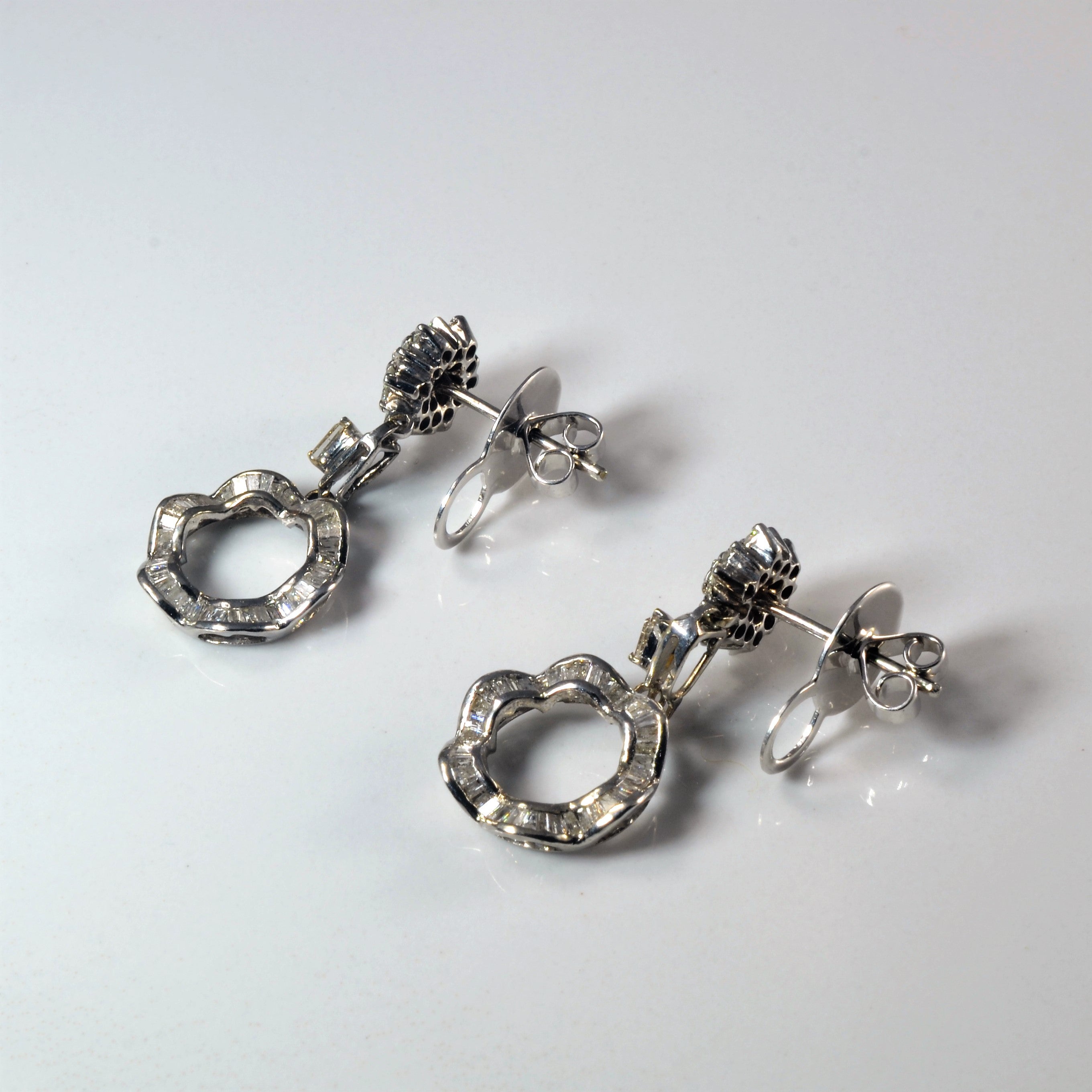 Multi Diamond Cluster Drop Earrings | 0.93ctw |