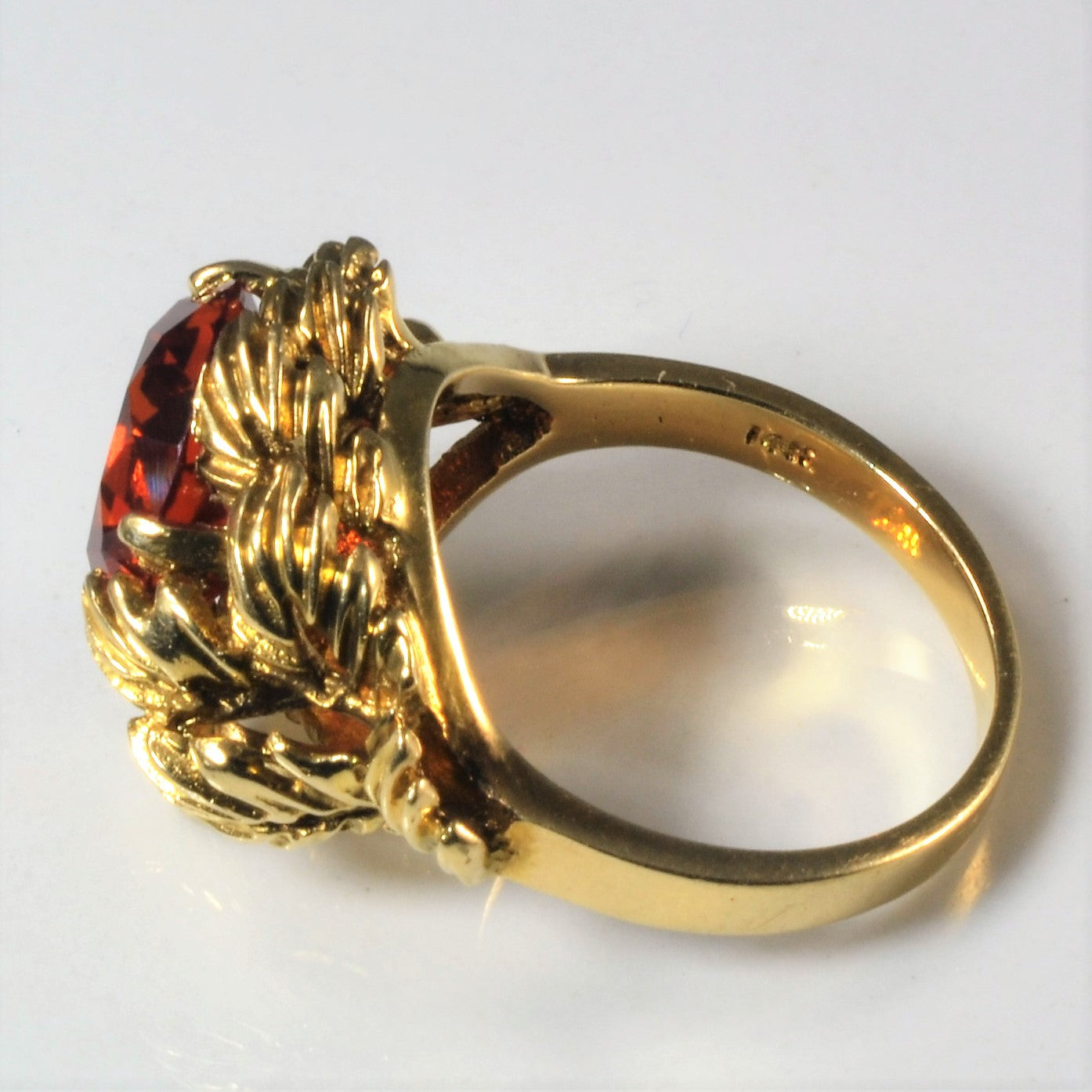 Synthetic Orange Sapphire Cocktail Ring | 3.80ct | SZ 5.5 |