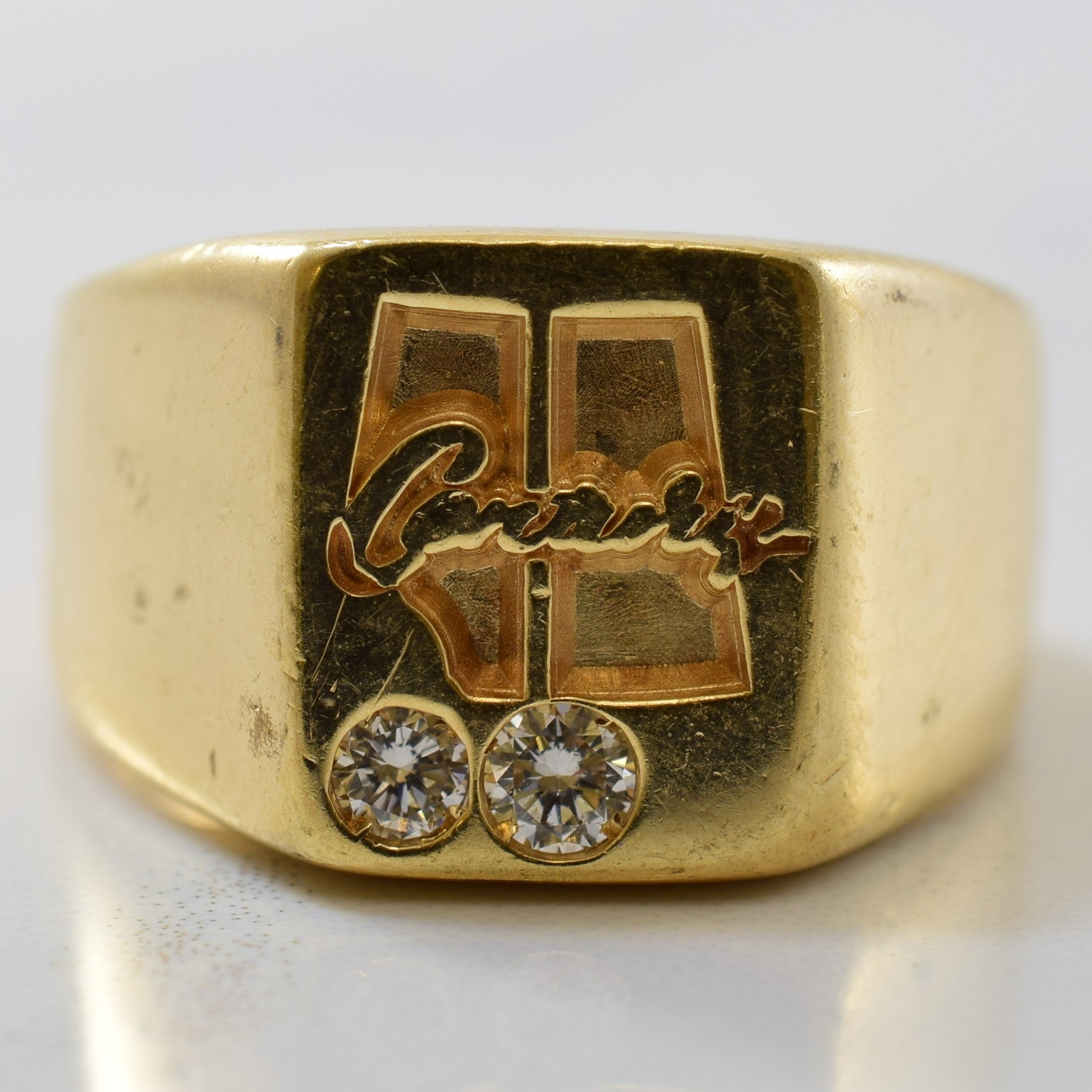 Alberta & Saskatchewan Diamond Signet Ring | 0.10ctw | SZ 5.75 |