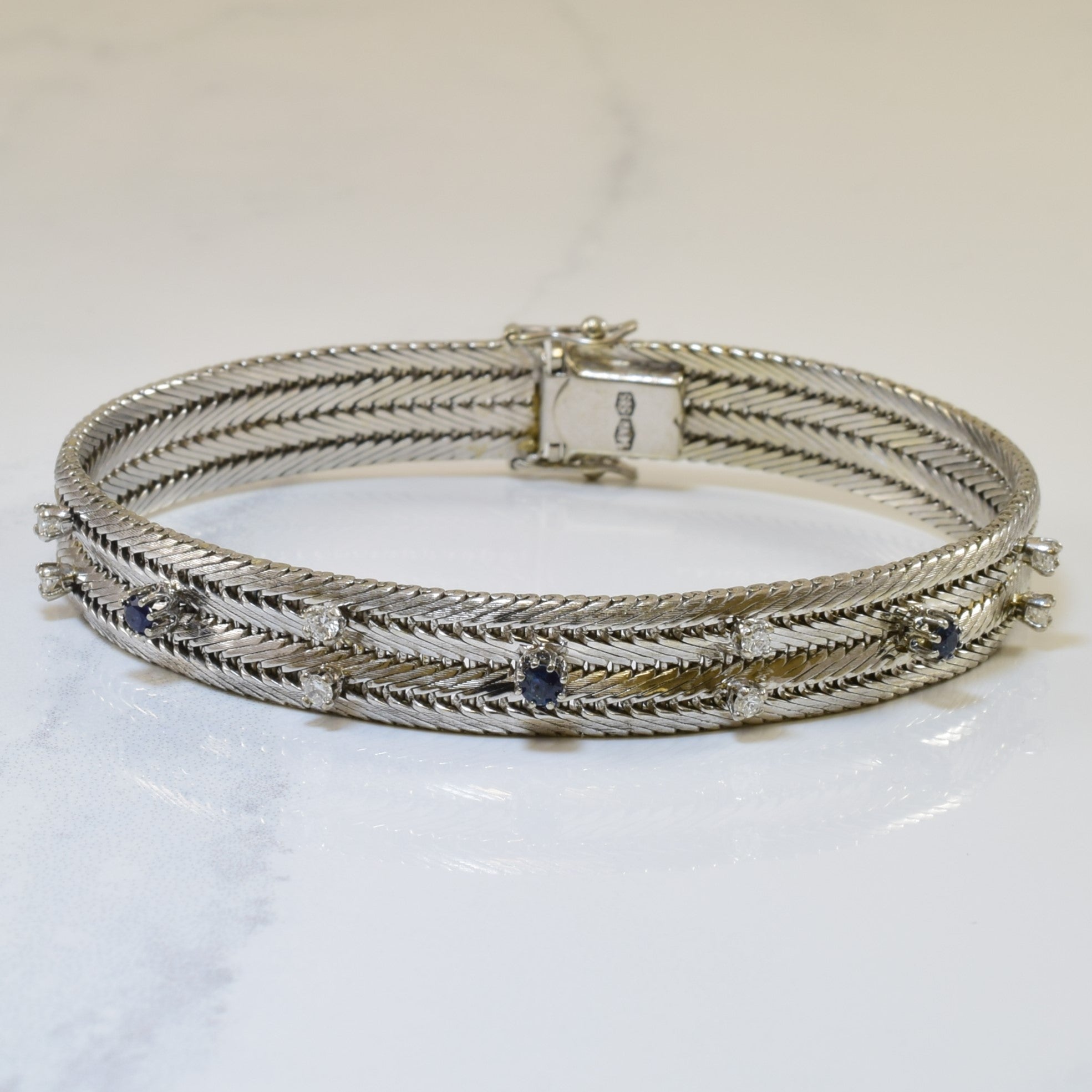 Sapphire & Diamond Chain Bracelet | 0.24ctw, 0.24ctw | 8.25" |