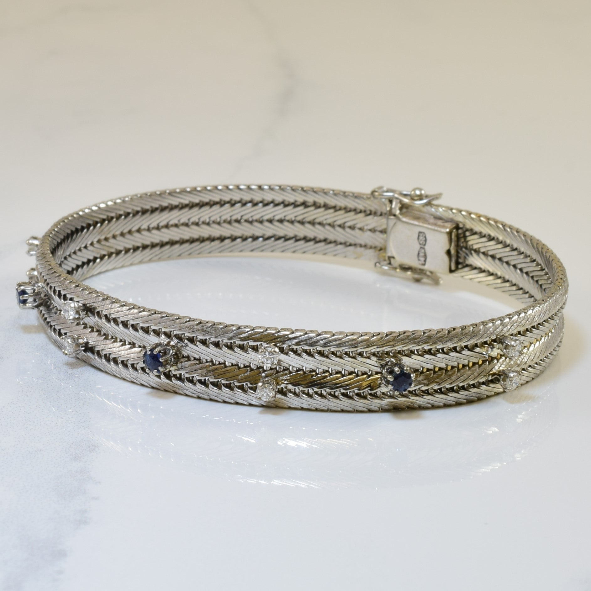 Sapphire & Diamond Chain Bracelet | 0.24ctw, 0.24ctw | 8.25" |