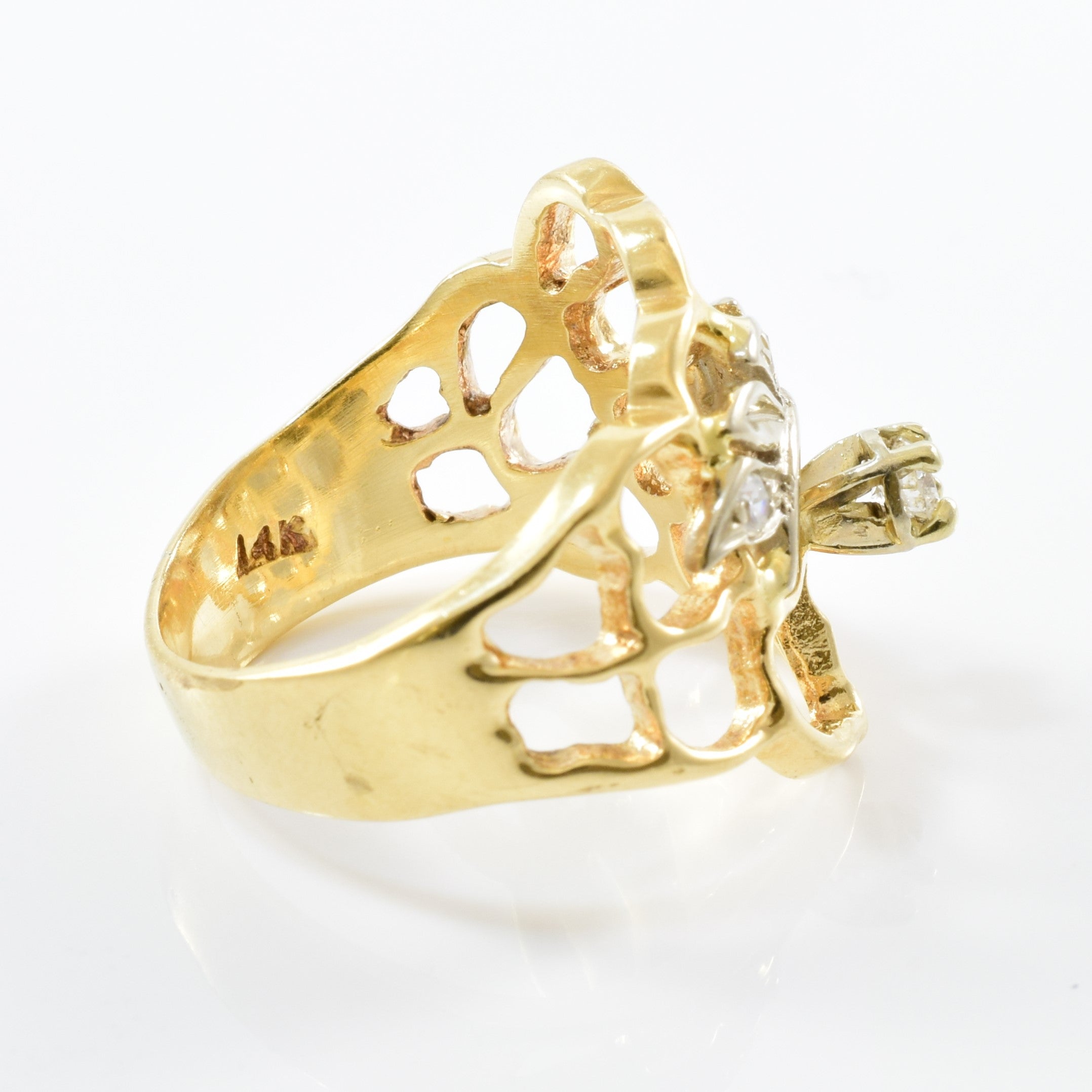 Abstract Diamond Cocktail Ring | 0.18ctw | SZ 8 |