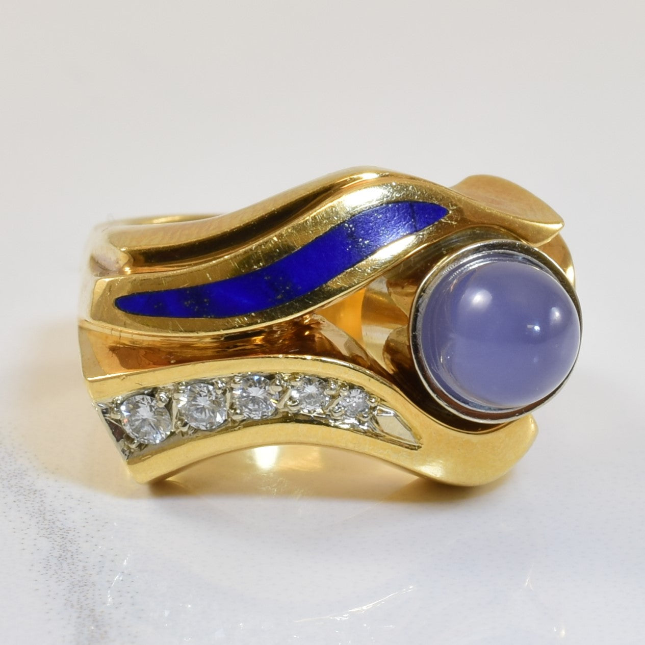 Multi Gem Cabochon & Inlay Ring | 2.75ct, 0.25ct, 0.14ctw | SZ 5.25 |