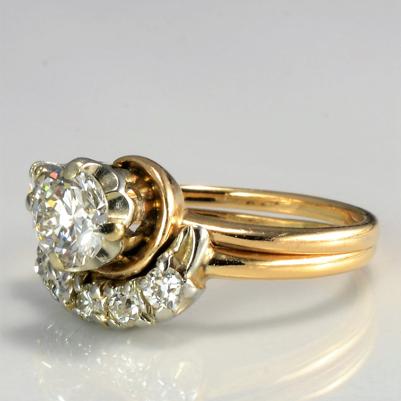 Modernized 1940's Wedding Set | 1.21 ctw, SZ 6.5 |