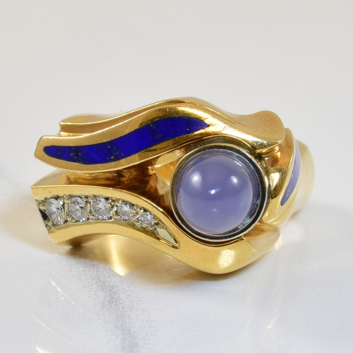 Multi Gem Cabochon & Inlay Ring | 2.75ct, 0.25ct, 0.14ctw | SZ 5.25 |