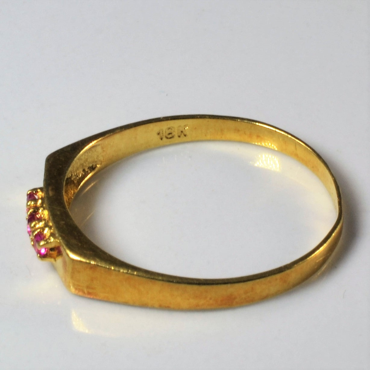 Three Stone Ruby Ring | 0.03ctw| SZ 6.5|