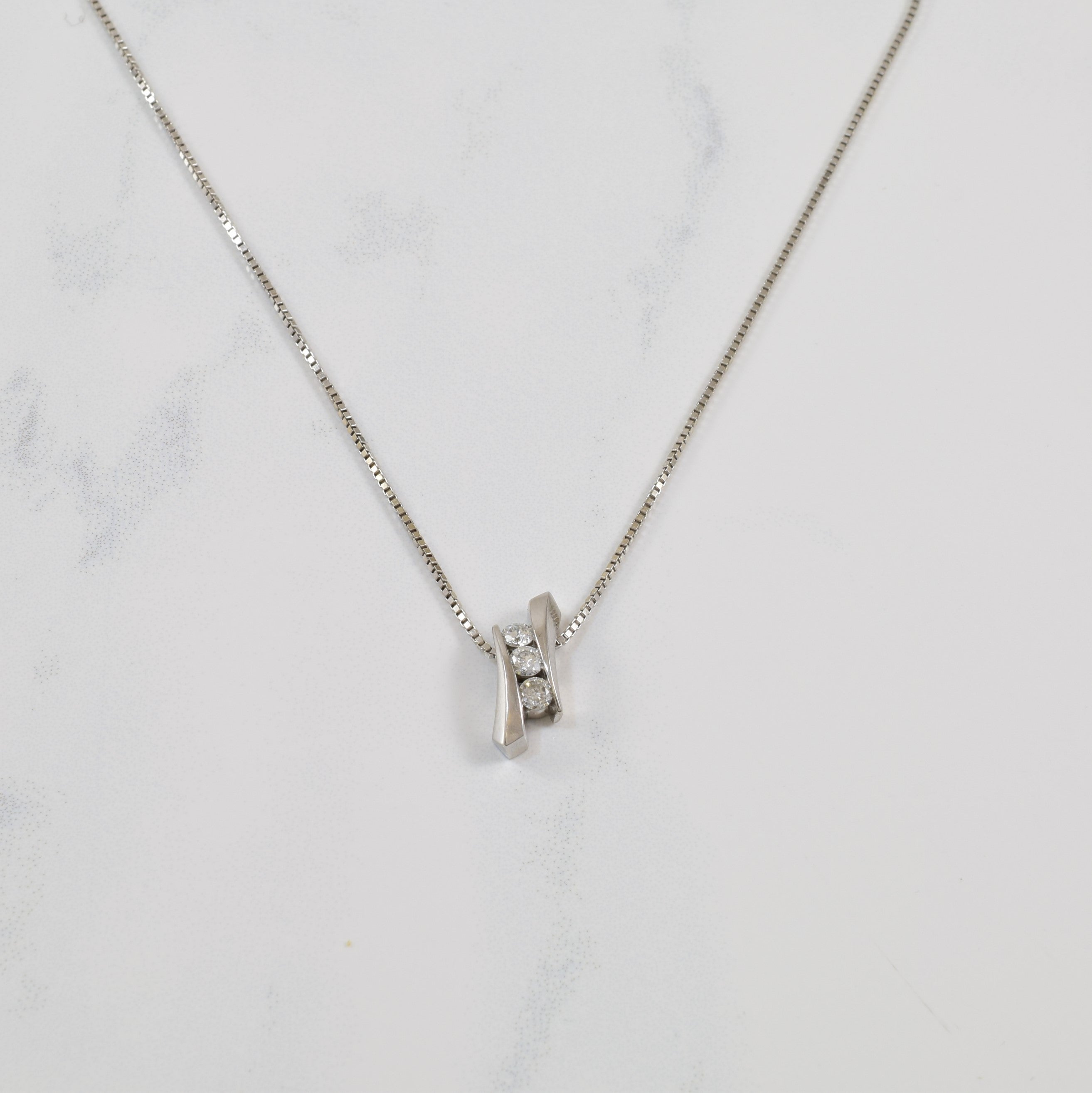 Tension Set Diamond Necklace | 0.21ctw | 18" |