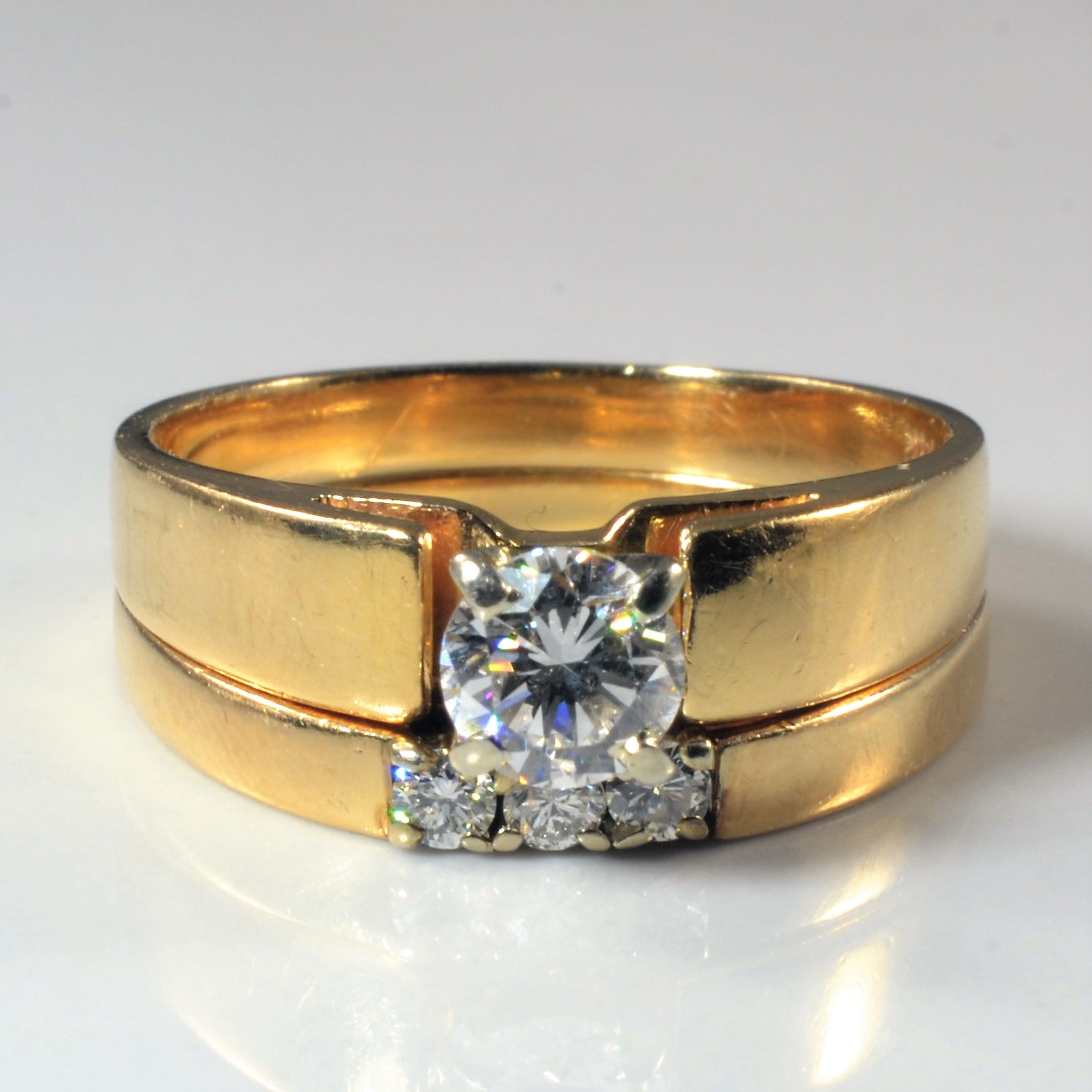 Ensemble de mariage classique en diamants | 0,85 ct | Taille 9,5 |