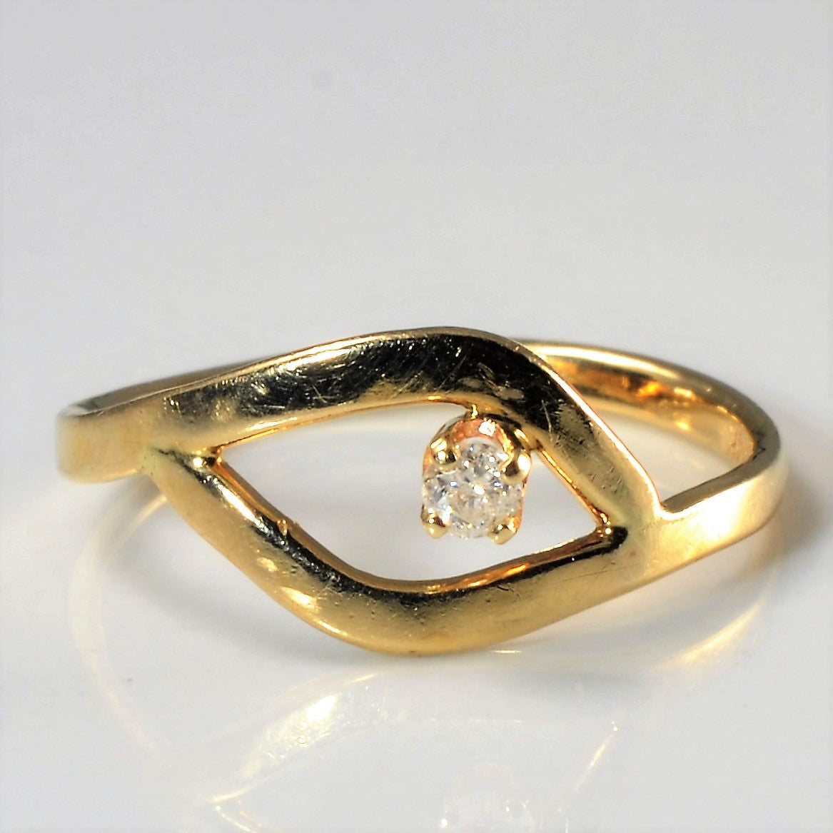 Bague abstraite à anneau ouvert sertie de diamants | 0,04 ct | Taille 5,75 |