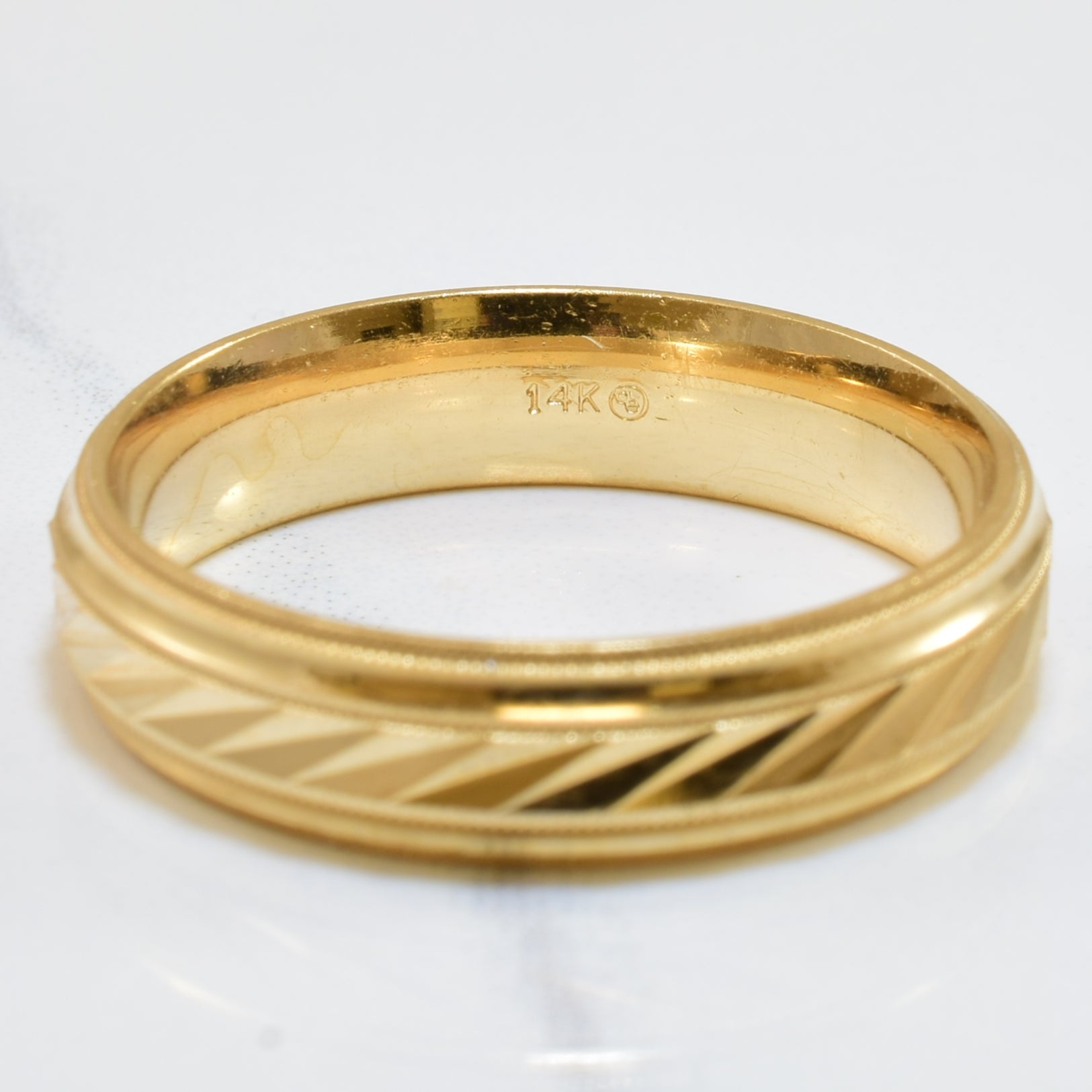 Textured 14k Yellow Gold Band | SZ 13 |