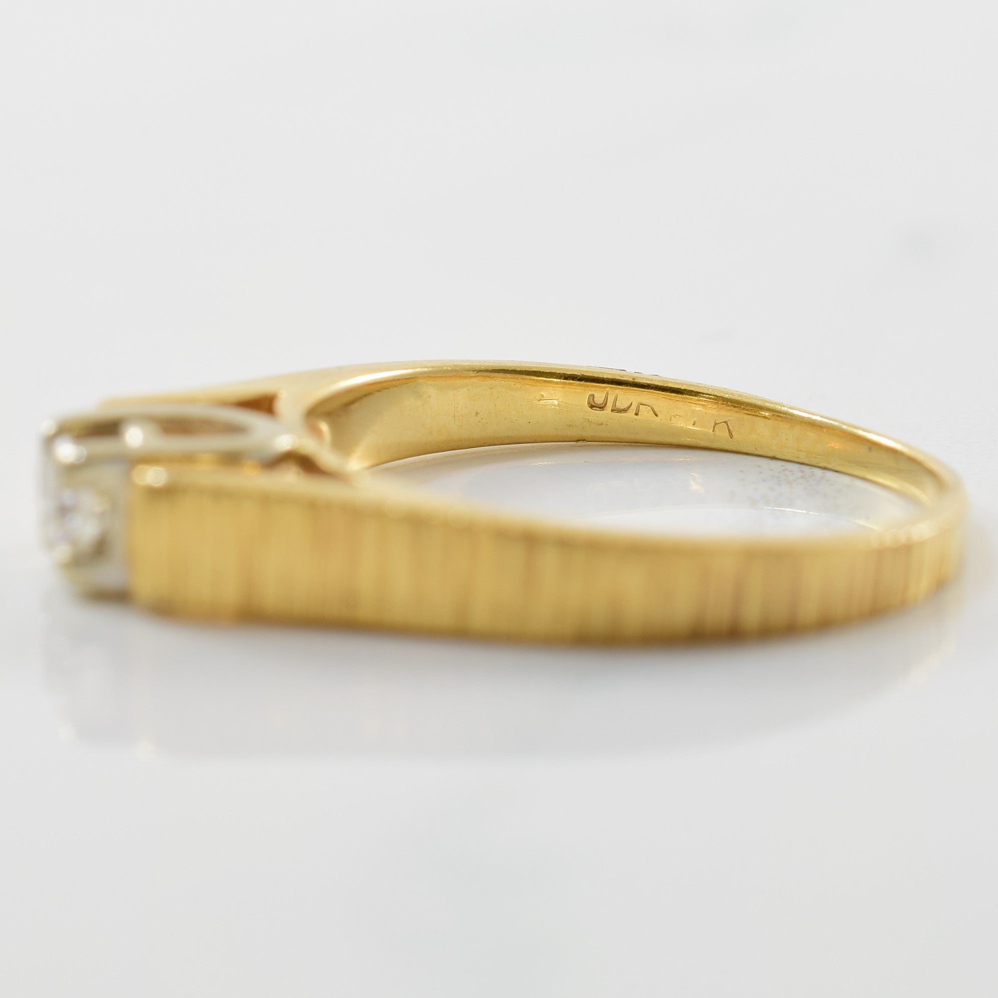 Bague solitaire diamant à anneau texturé | 0,12 ct | Taille 5,5 |
