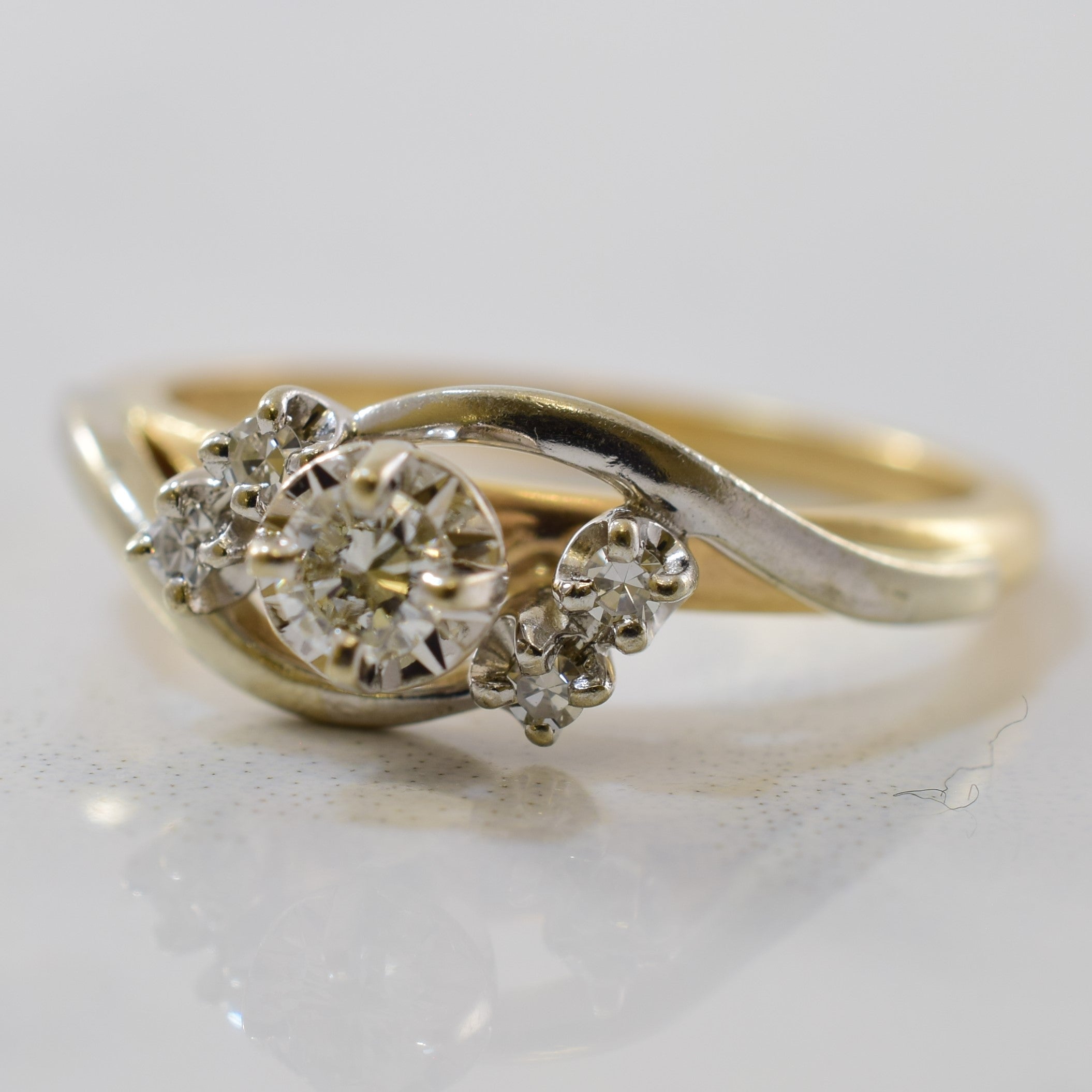 Five Stone Diamond Bypass Engagement Ring | 0.16ctw | SZ 6 |