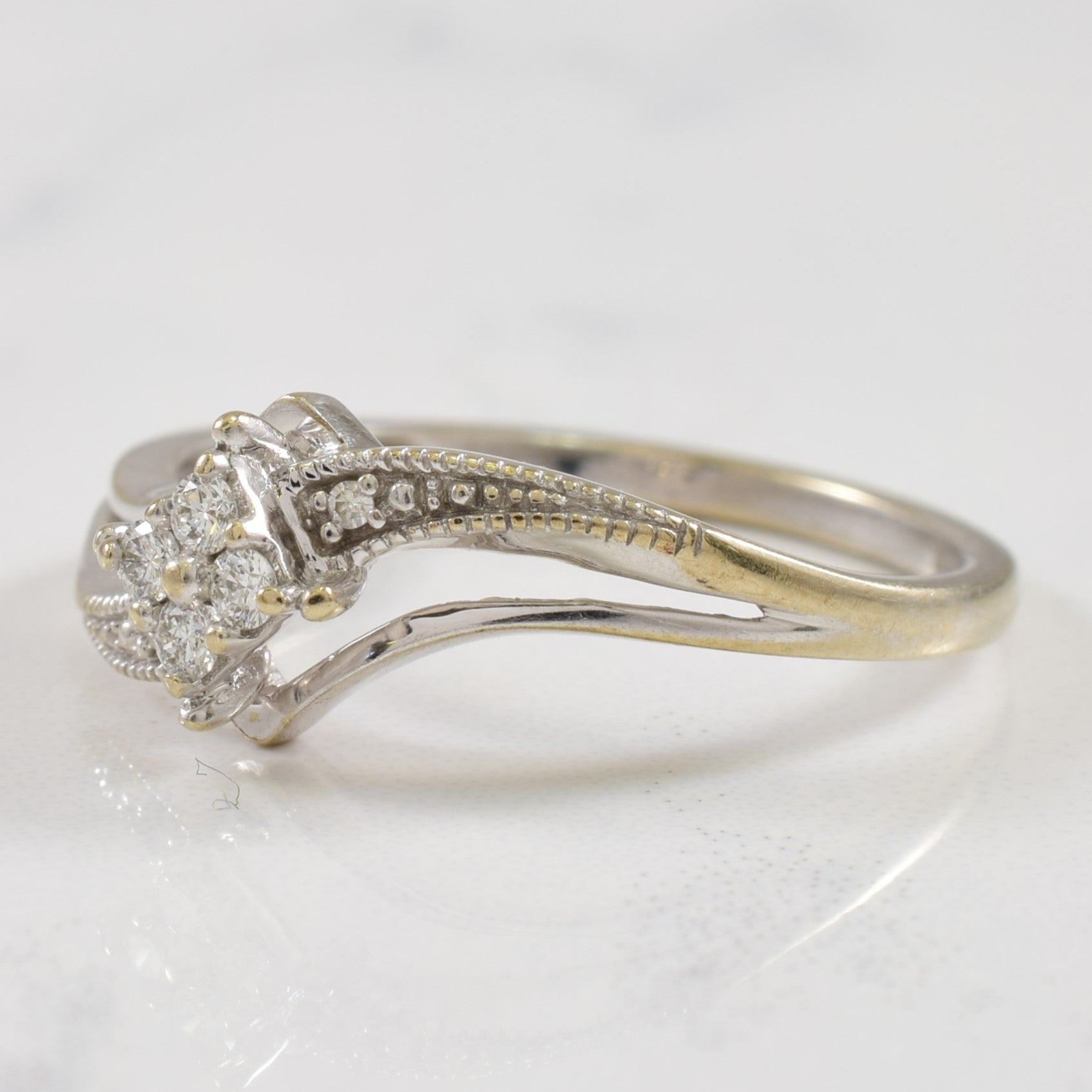Bague à anneau fendu sertie de diamants | 0,07 ct | Taille 7,5 |