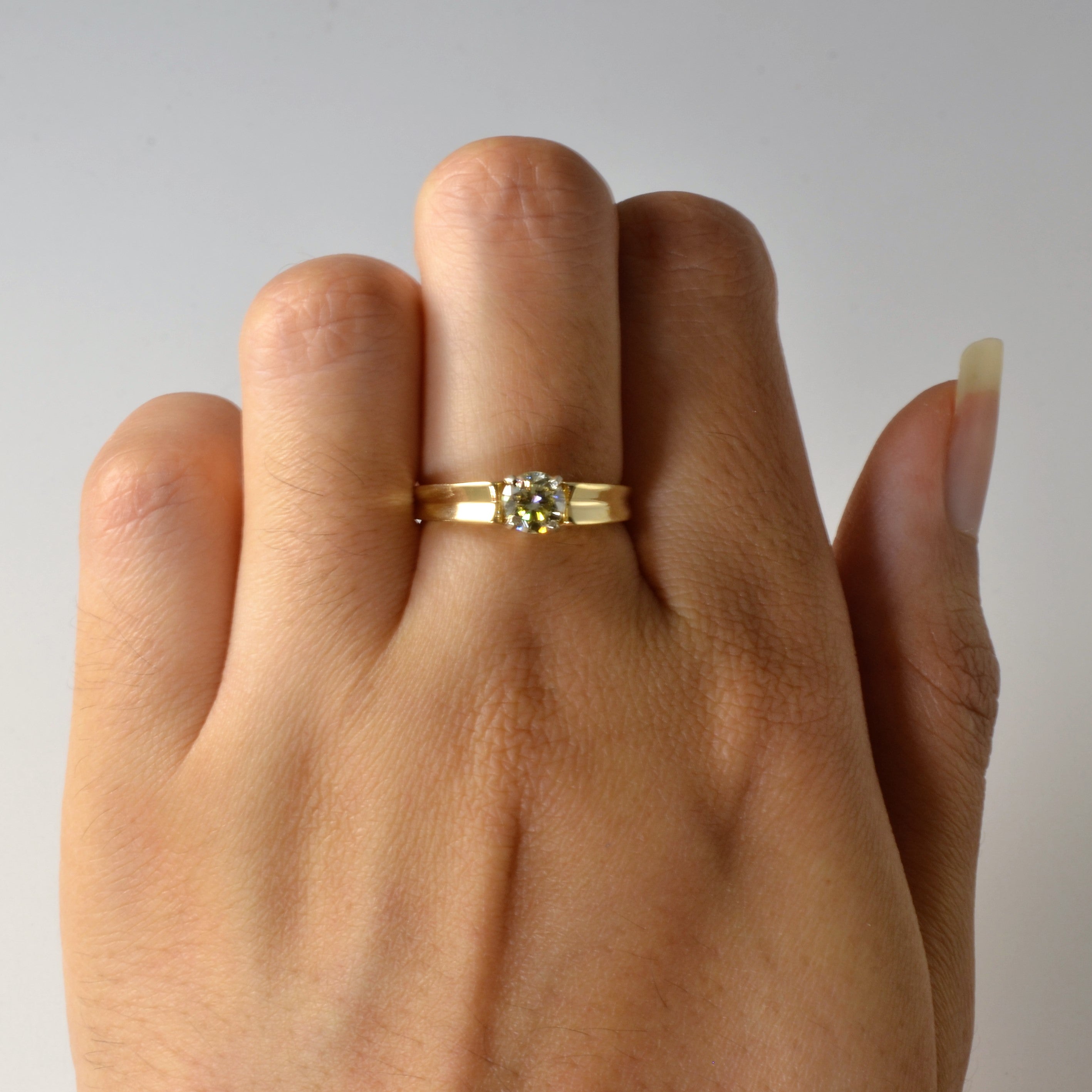 Bague solitaire diamant à profil filigrané | 0,47 ct | Taille 6 |