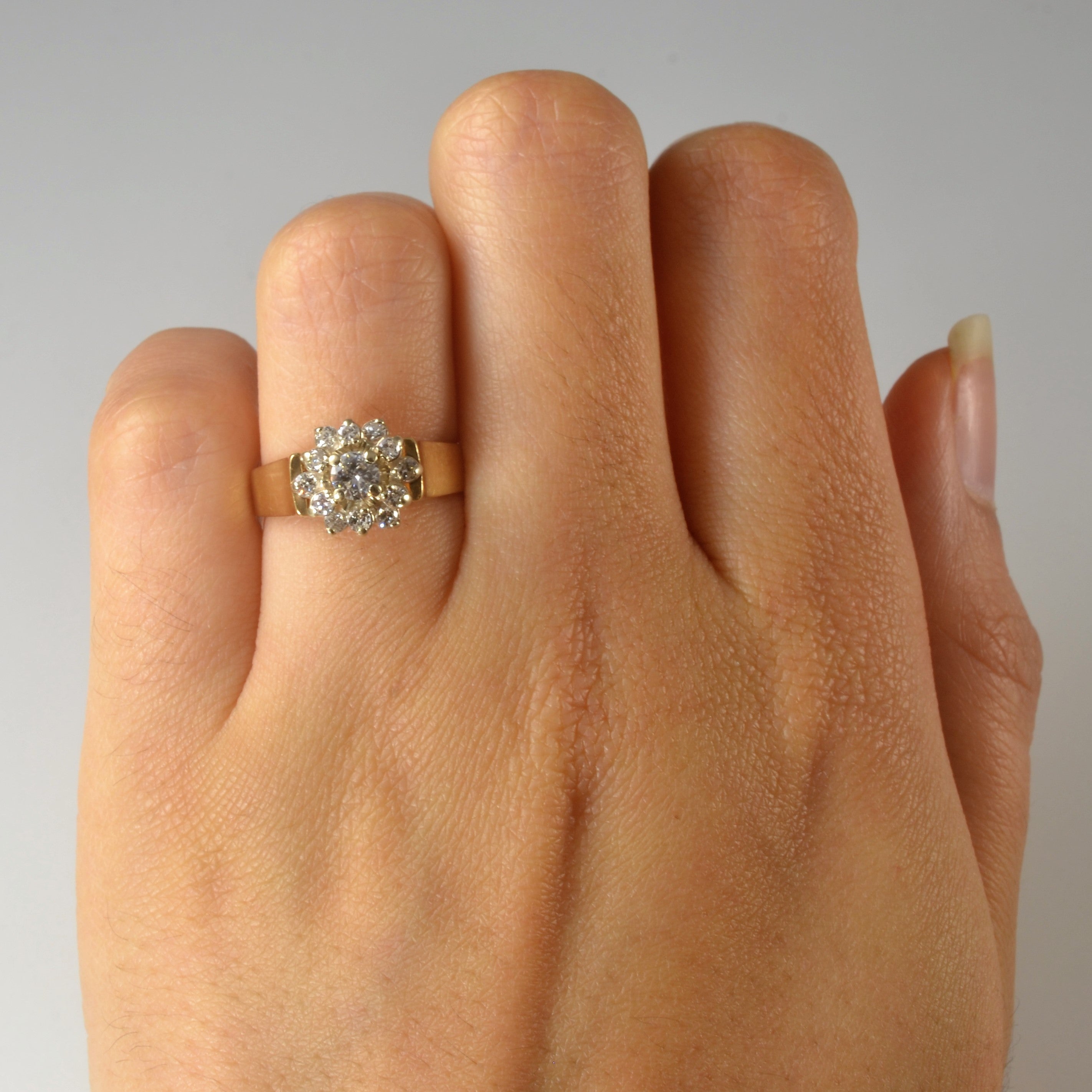 Diamond Cluster Engagement Ring | 0.36ctw | SZ 5 |