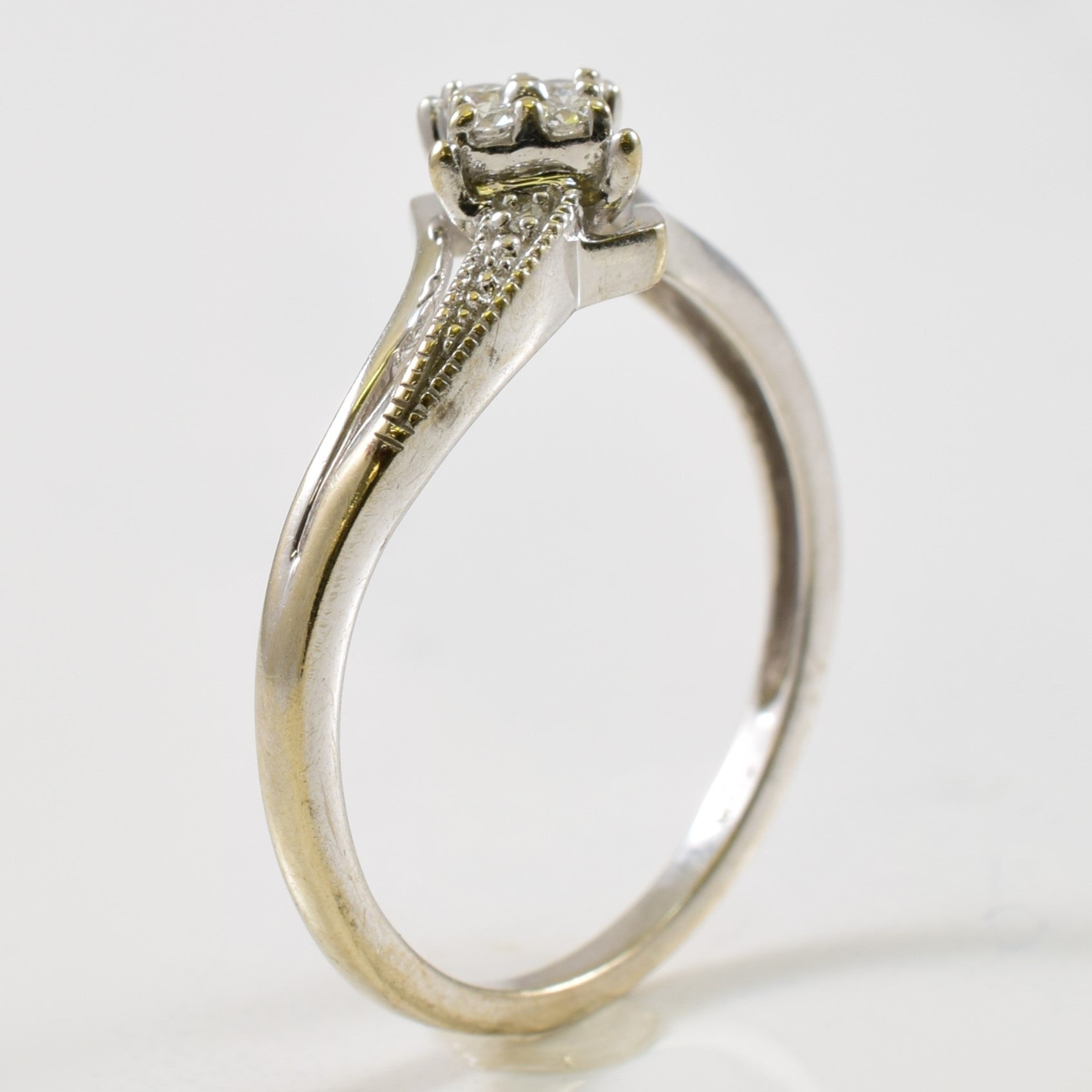 Bague à anneau fendu sertie de diamants | 0,07 ct | Taille 7,5 |