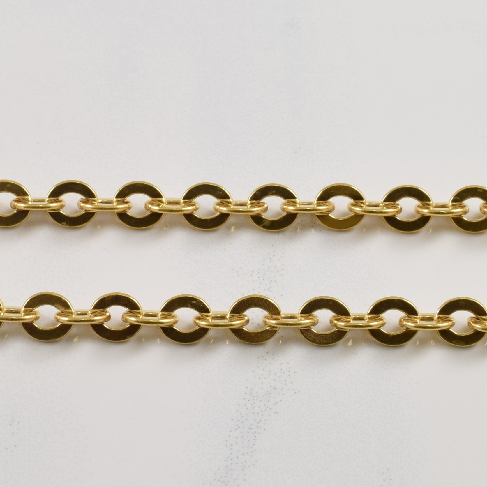 Vintage 18k Yellow Gold Flat Link Cable Chain | 24" |