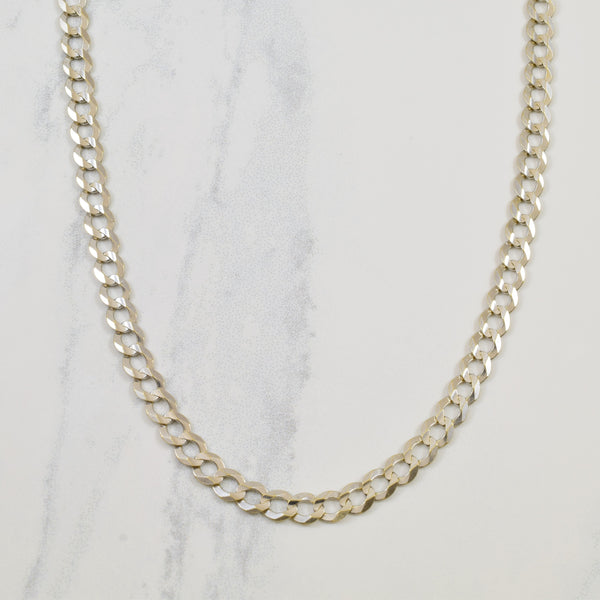 10k White Gold Curb Chain | 22