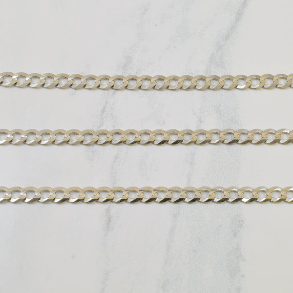 10k White Gold Curb Chain | 22