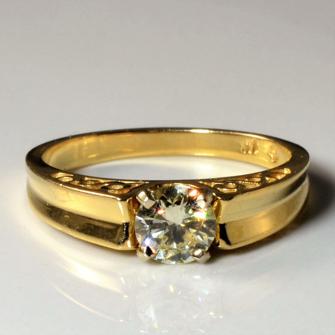Filigree Profile Solitaire Diamond Ring | 0.47ct | SZ 6 |