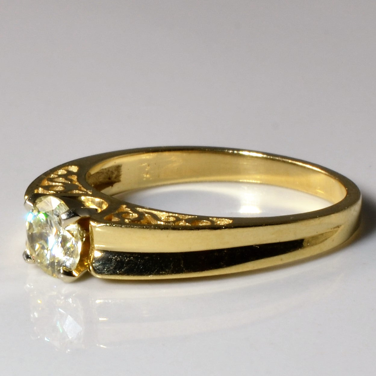 Filigree Profile Solitaire Diamond Ring | 0.47ct | SZ 6 |