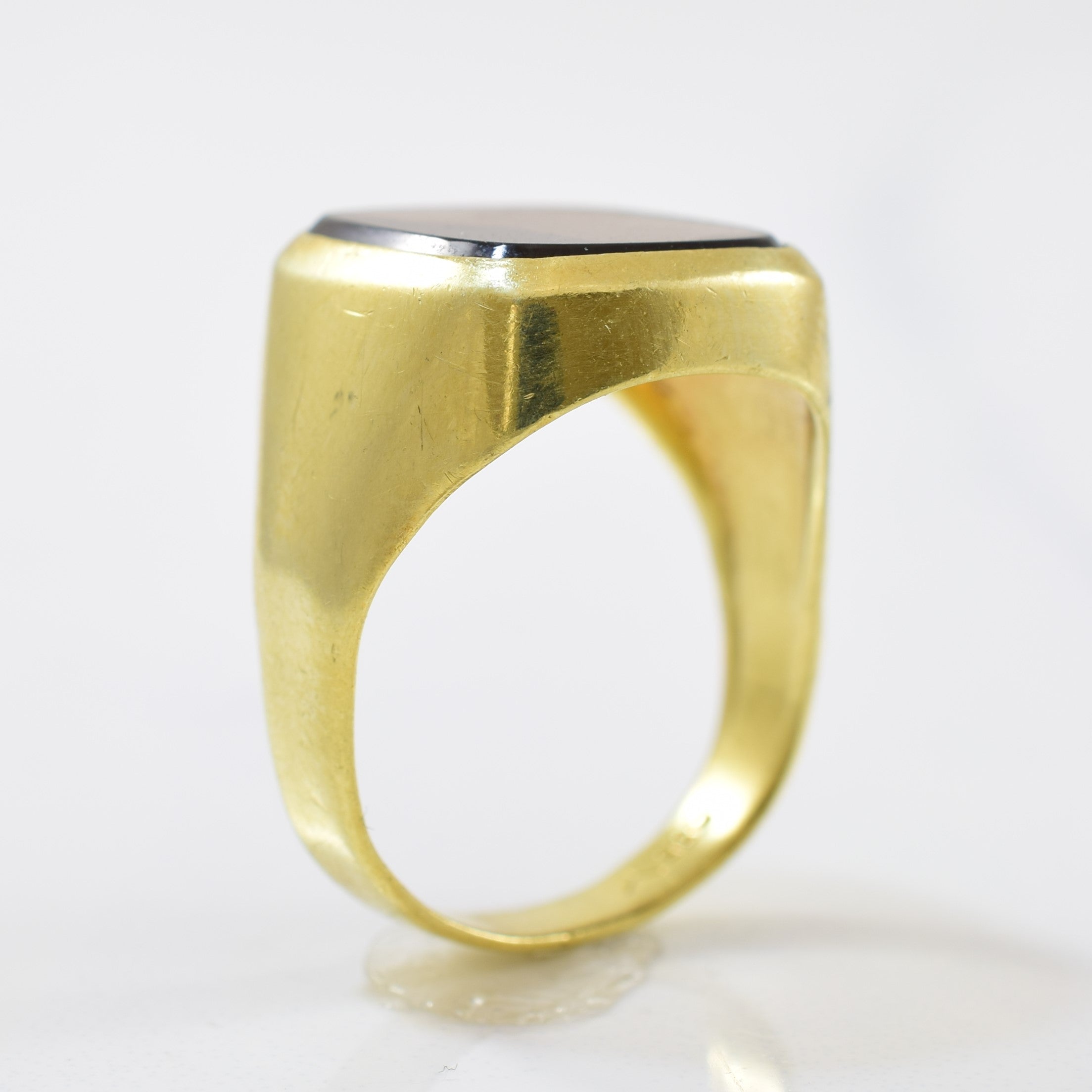 Cushion Smokey Quartz Signet Ring | 5.14 ct | SZ 7 |