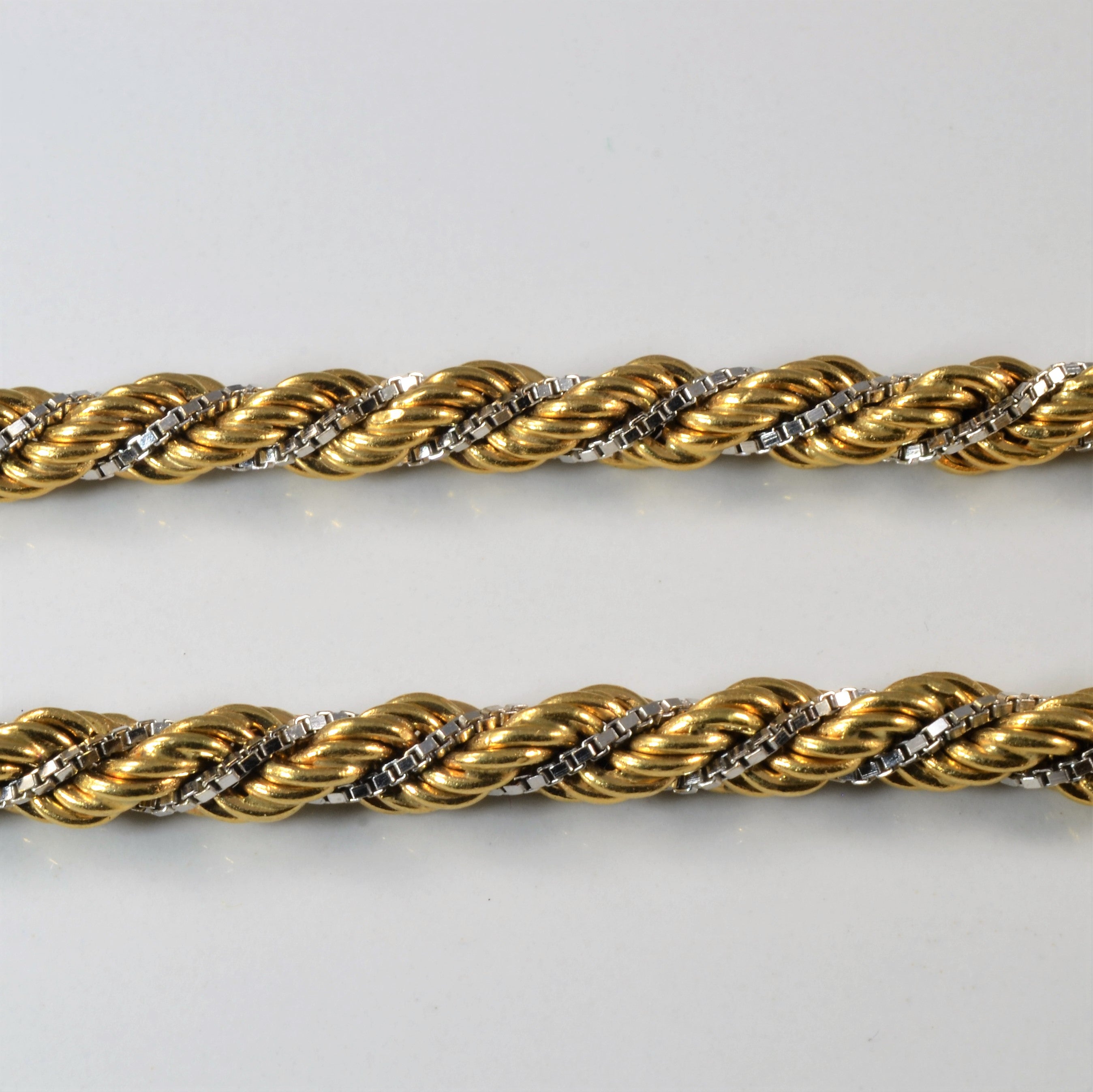 Bracelet chaîne corde bicolore 18 carats | 20 cm |