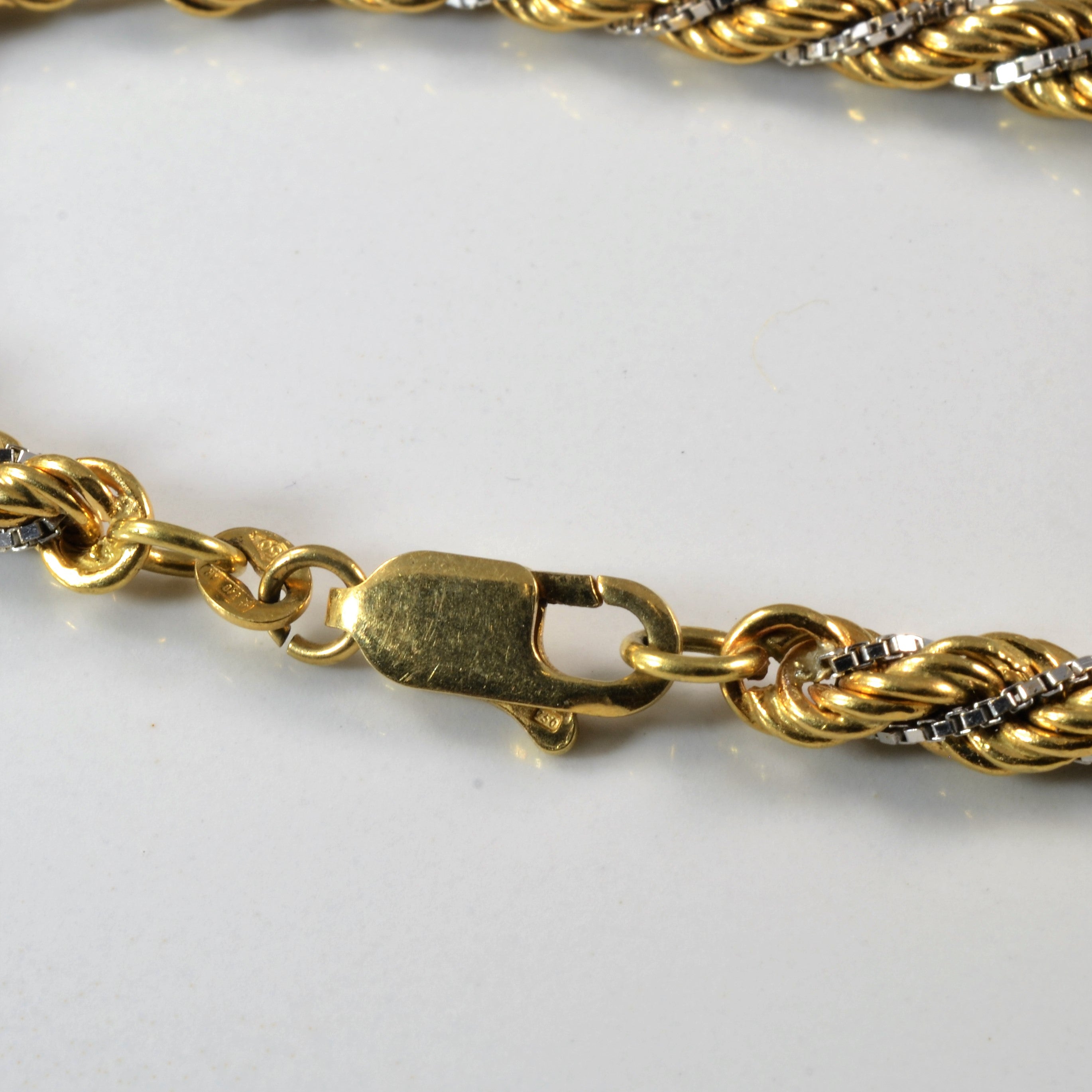 Bracelet chaîne corde bicolore 18 carats | 20 cm |