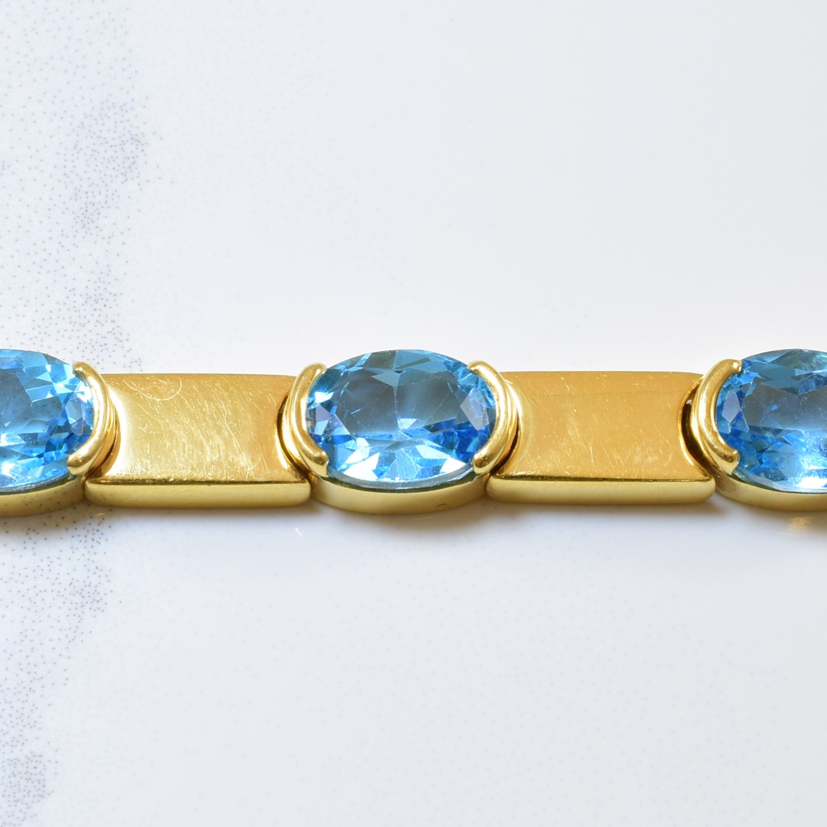 Tension Set Blue Topaz Bracelet | 14.00ctw | 7.75" |