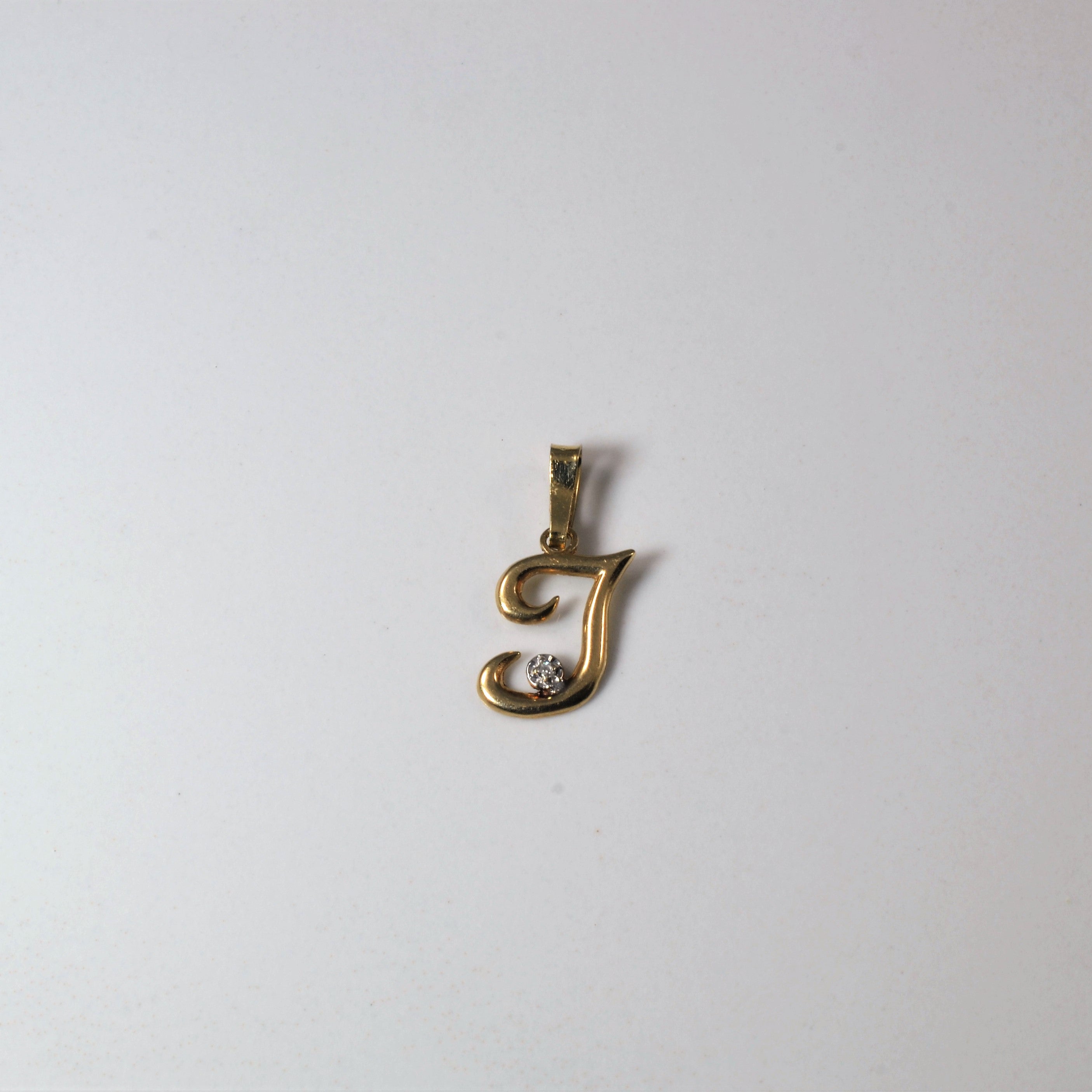 Diamond Initial 'T' Pendant | 0.005ct |