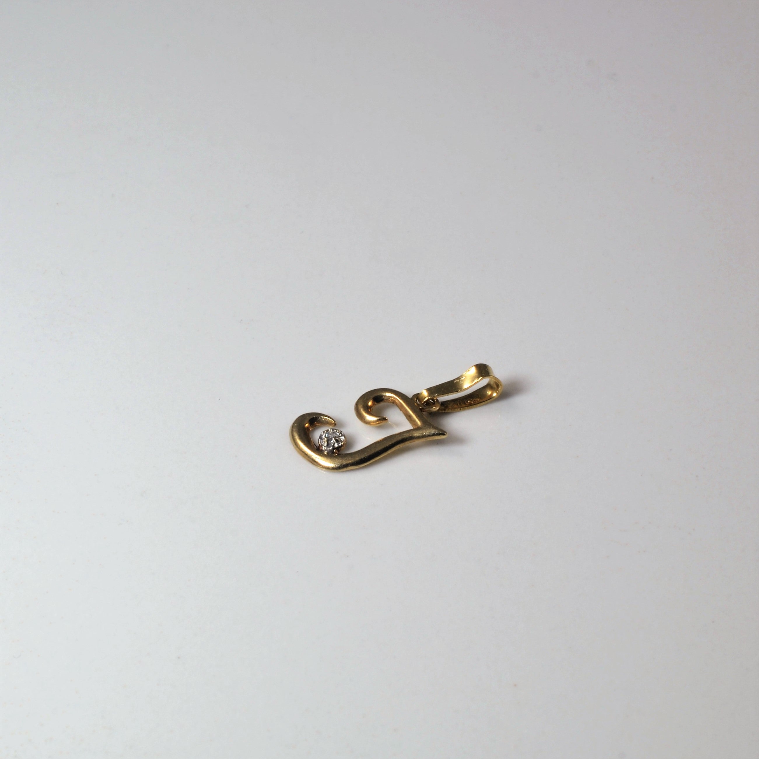 Diamond Initial 'T' Pendant | 0.005ct |